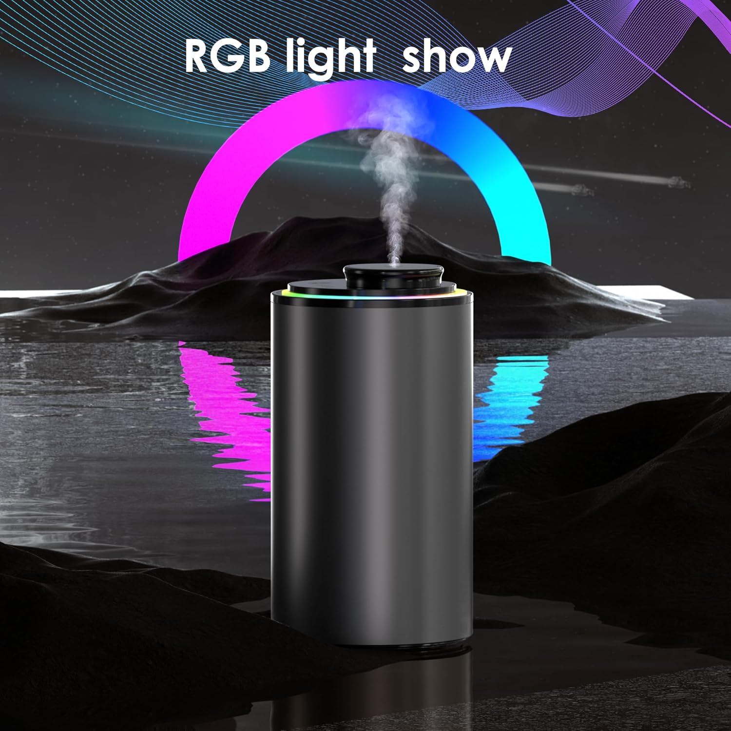 Waterless Essential Oil Diffuser with Light Show and 3 Timer Settings