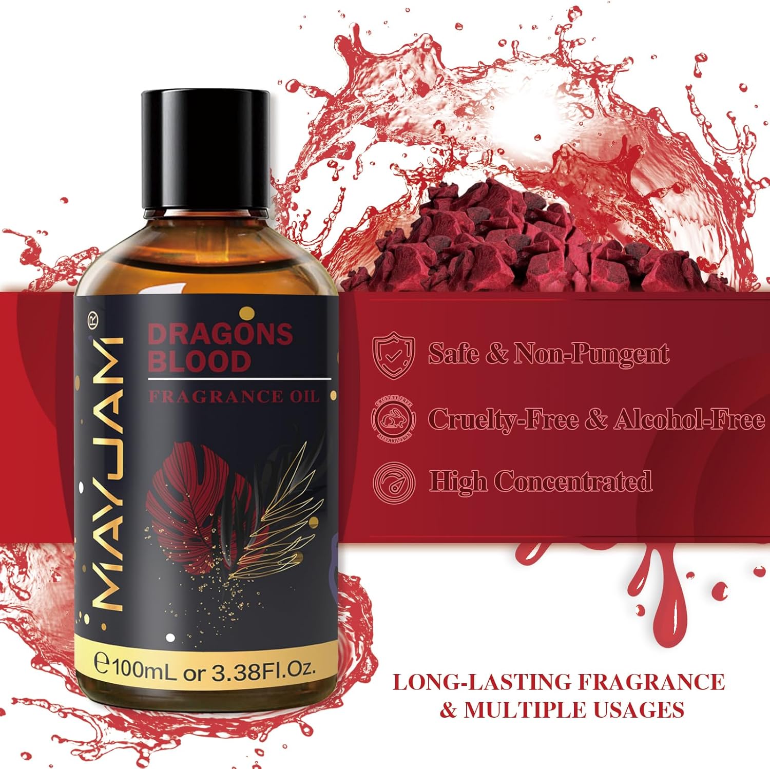MAYJAM 100ML Dragons Blood Fragrance Oil with Glass Dropper