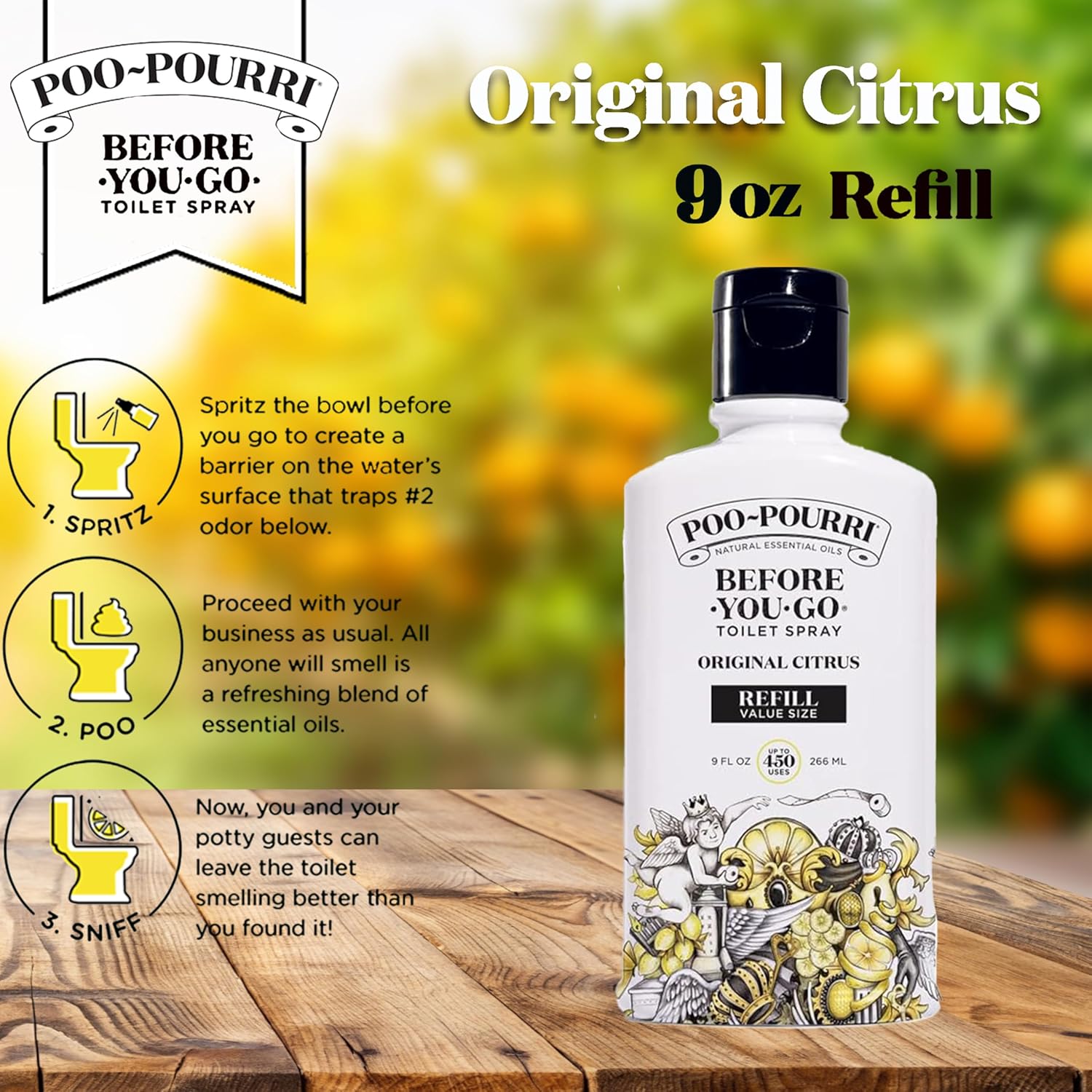 Poo-Pourri Before-You-Go Toilet Spray Refill 9 Fl Oz