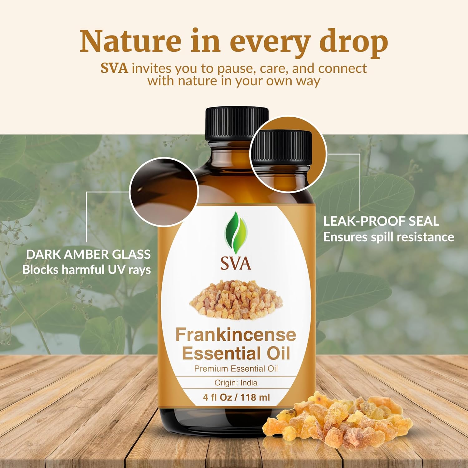 SVA Frankincense Essential Oil 4 Fl Oz with Dropper