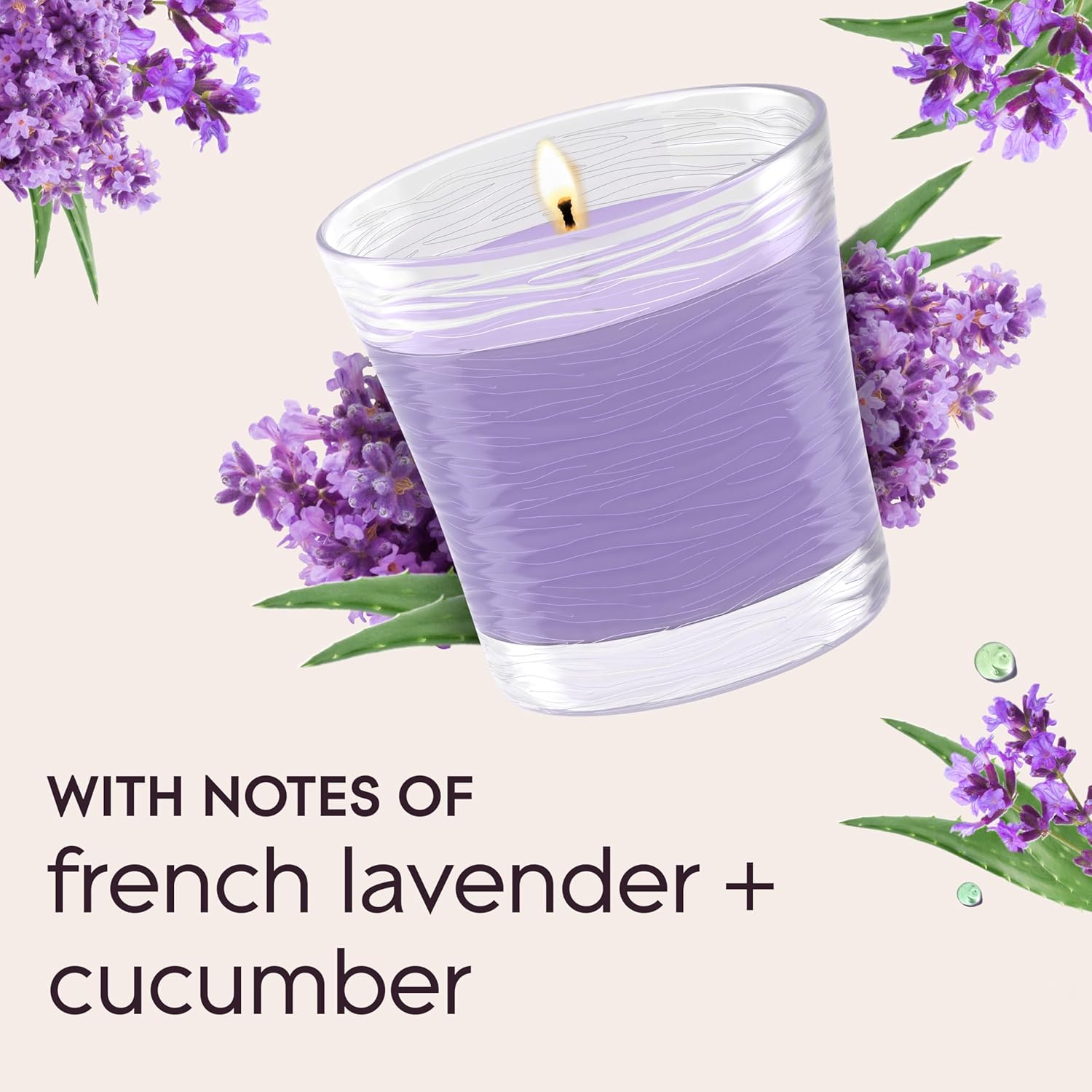 Glade 1-Wick Scented Candle Jar Tranquil Lavender Aloe