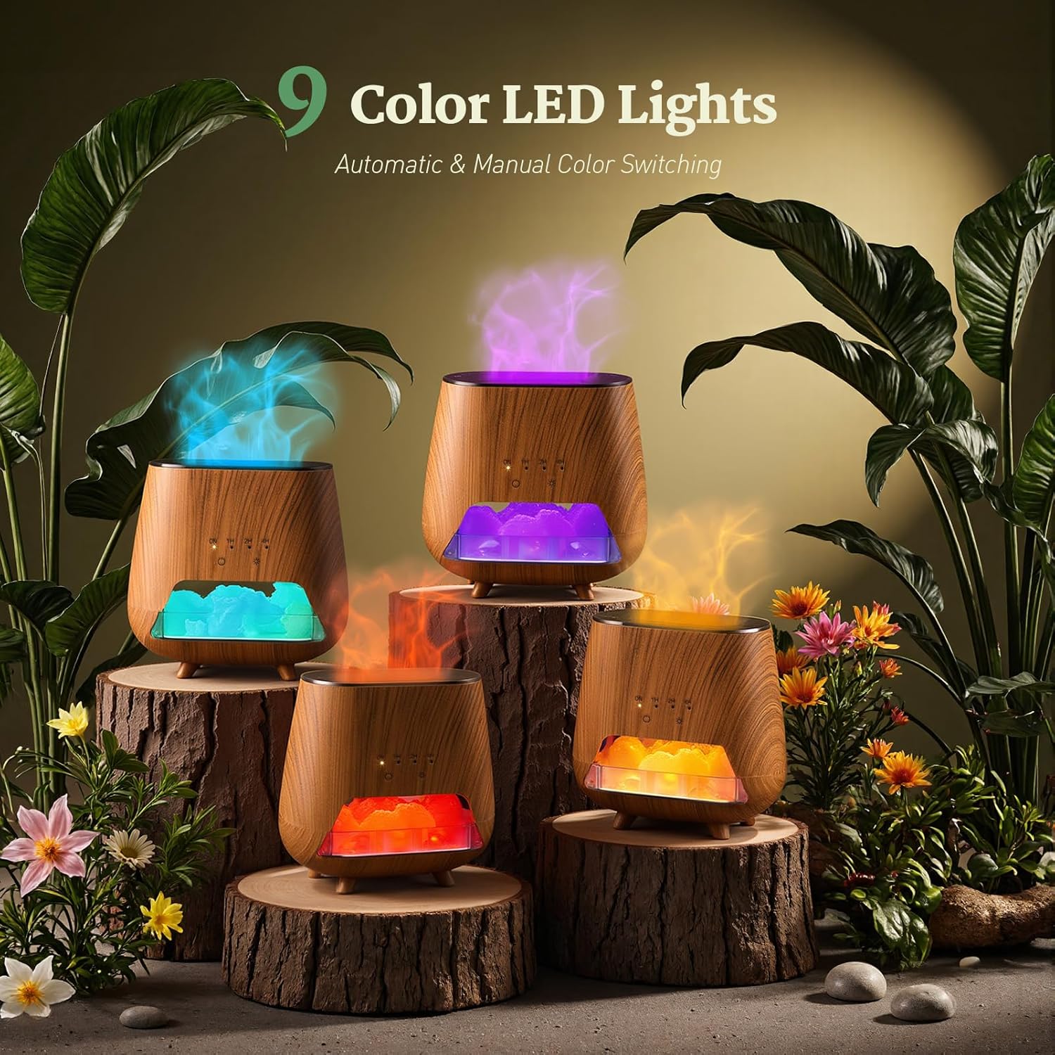 JJNJJN 200ml Aromatherapy Diffuser with LED Light and Humidifier