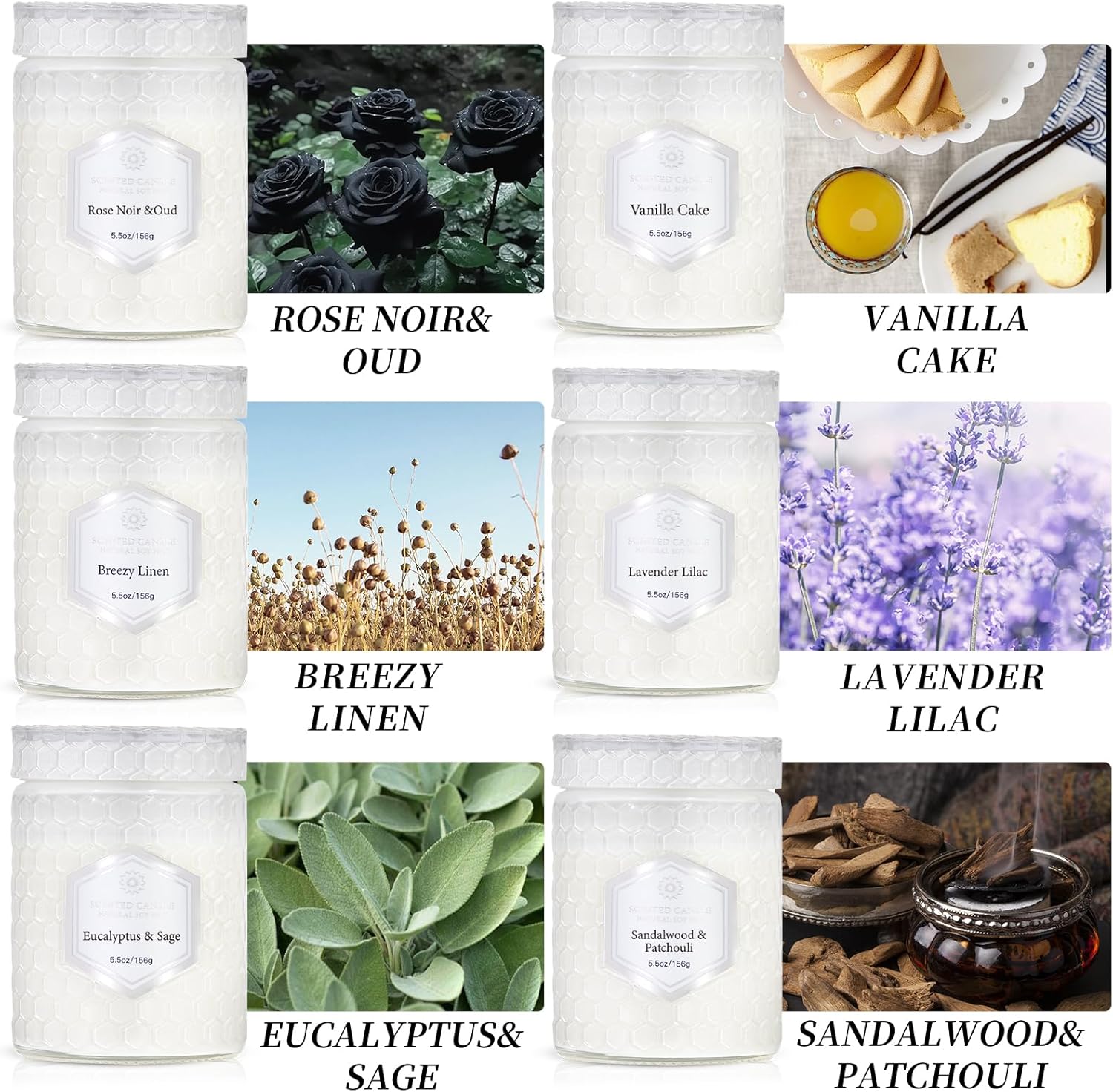 6 Pack Aromatherapy Candles for Home Comfort and Relaxation