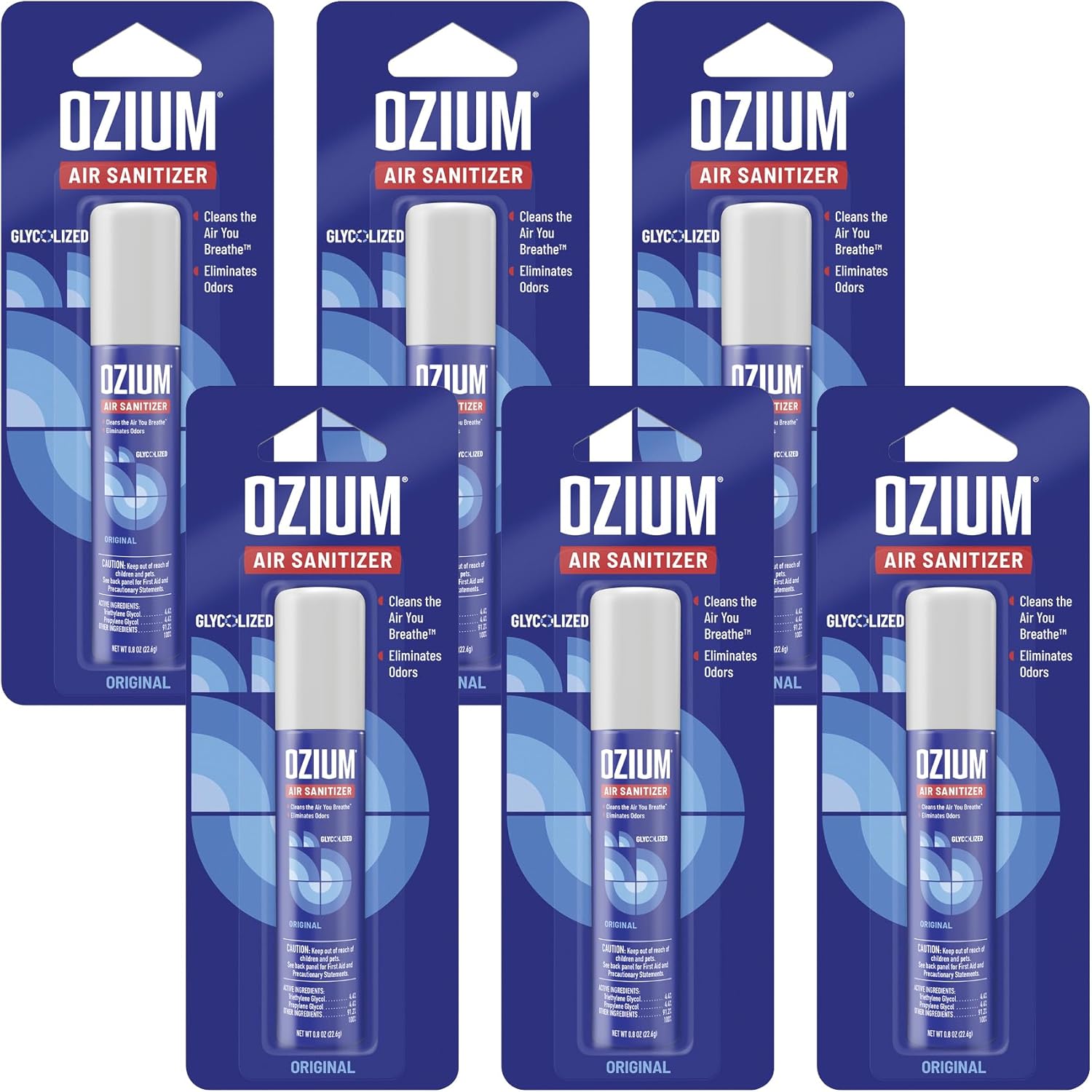 Ozium 08 oz Air Sanitizer Deodorizer Pack of 6