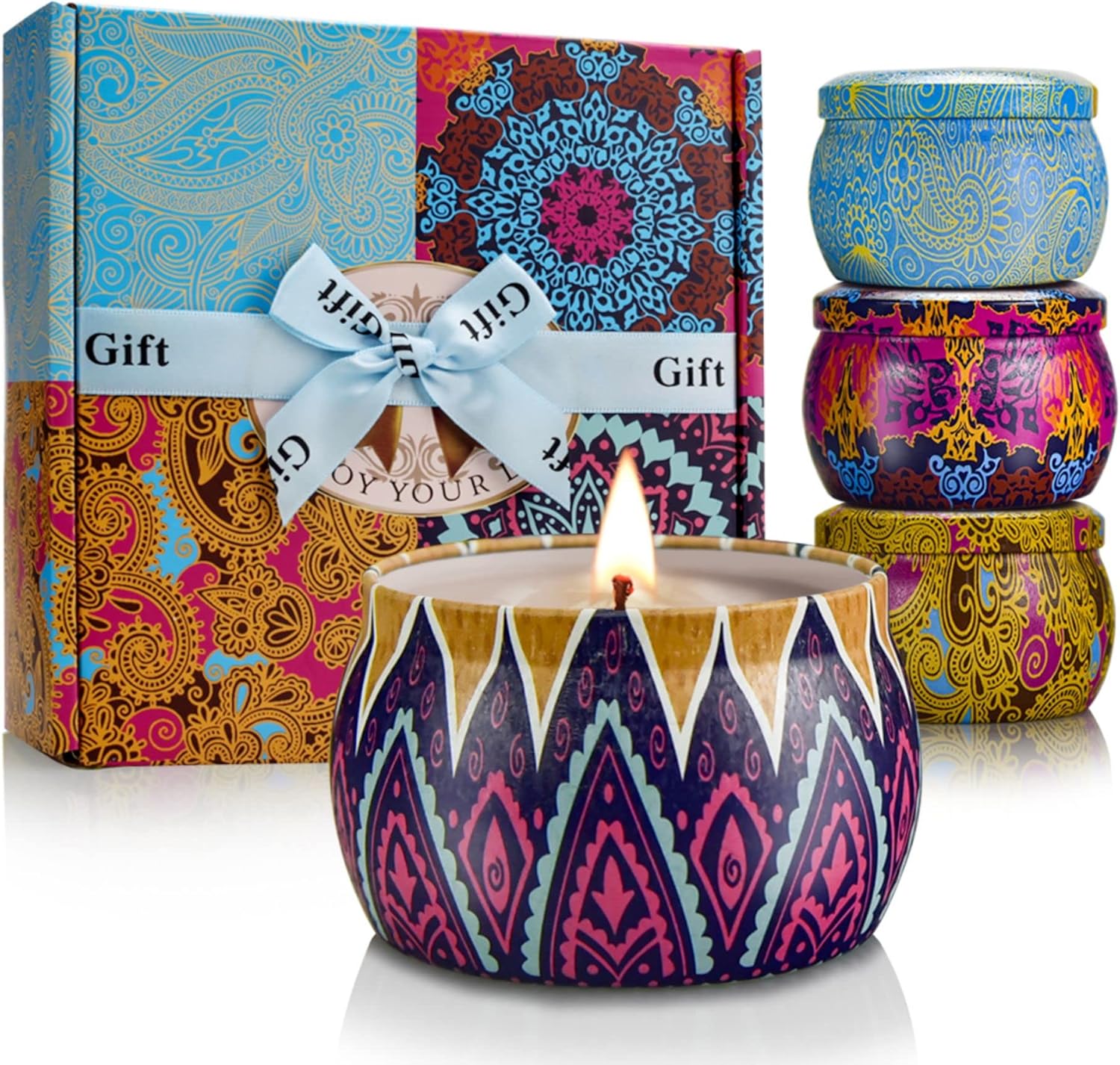 Scented Candles Gift Set 4 Pack Aromatherapy Stress Relief for Women