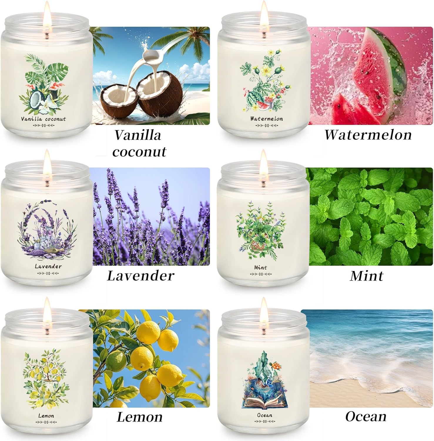 Summer Scented Candles Gift Set - 6 Pack