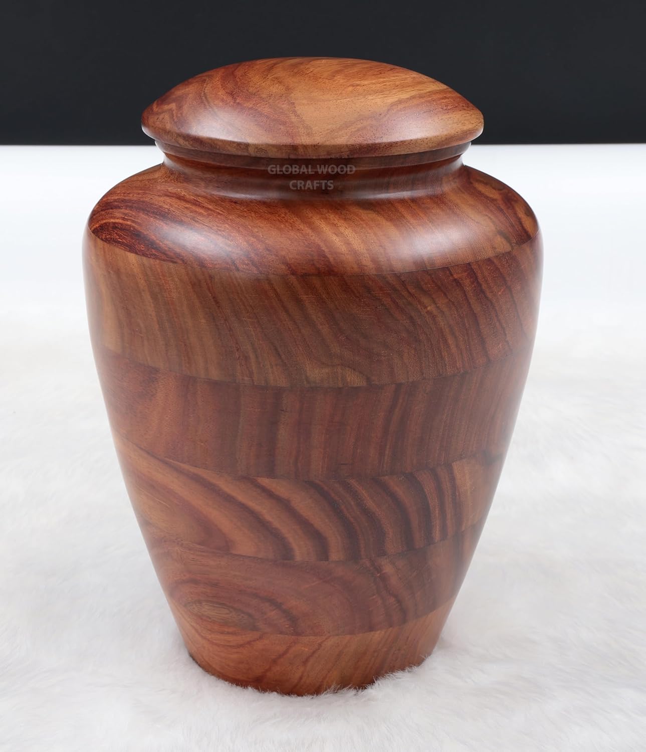 Premium Handcrafted Rosewood Cremation Urn - Medium 6x8 Inches