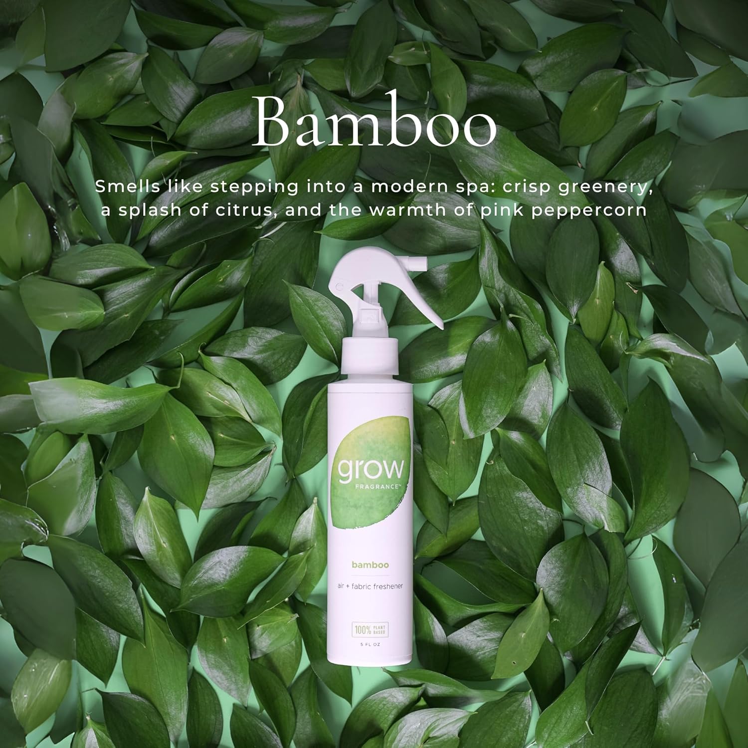 Grow Fragrance Scented Fabric Room Air Freshener Spray - 5 oz Bamboo 2-Pack