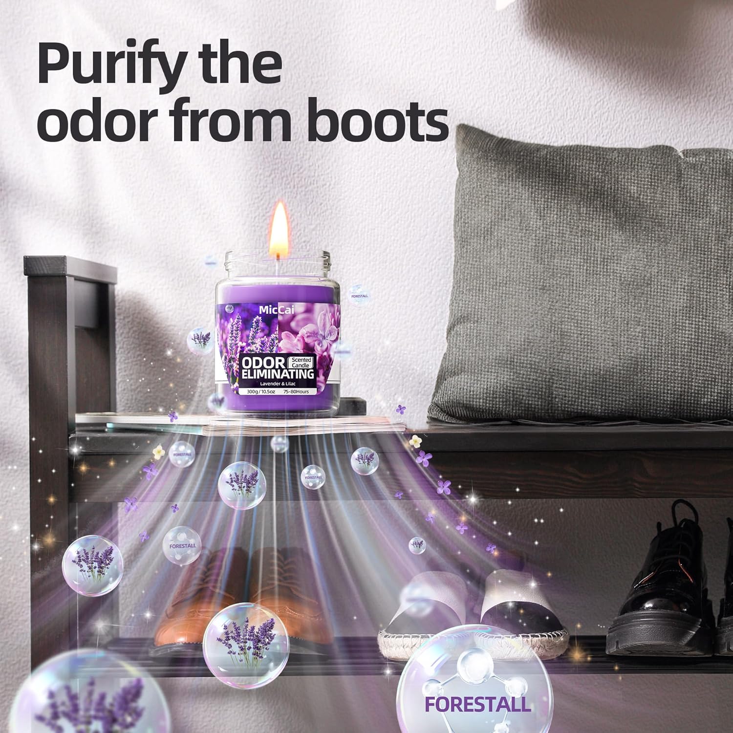 Lavender Lilac Deodorizing Candles for Home