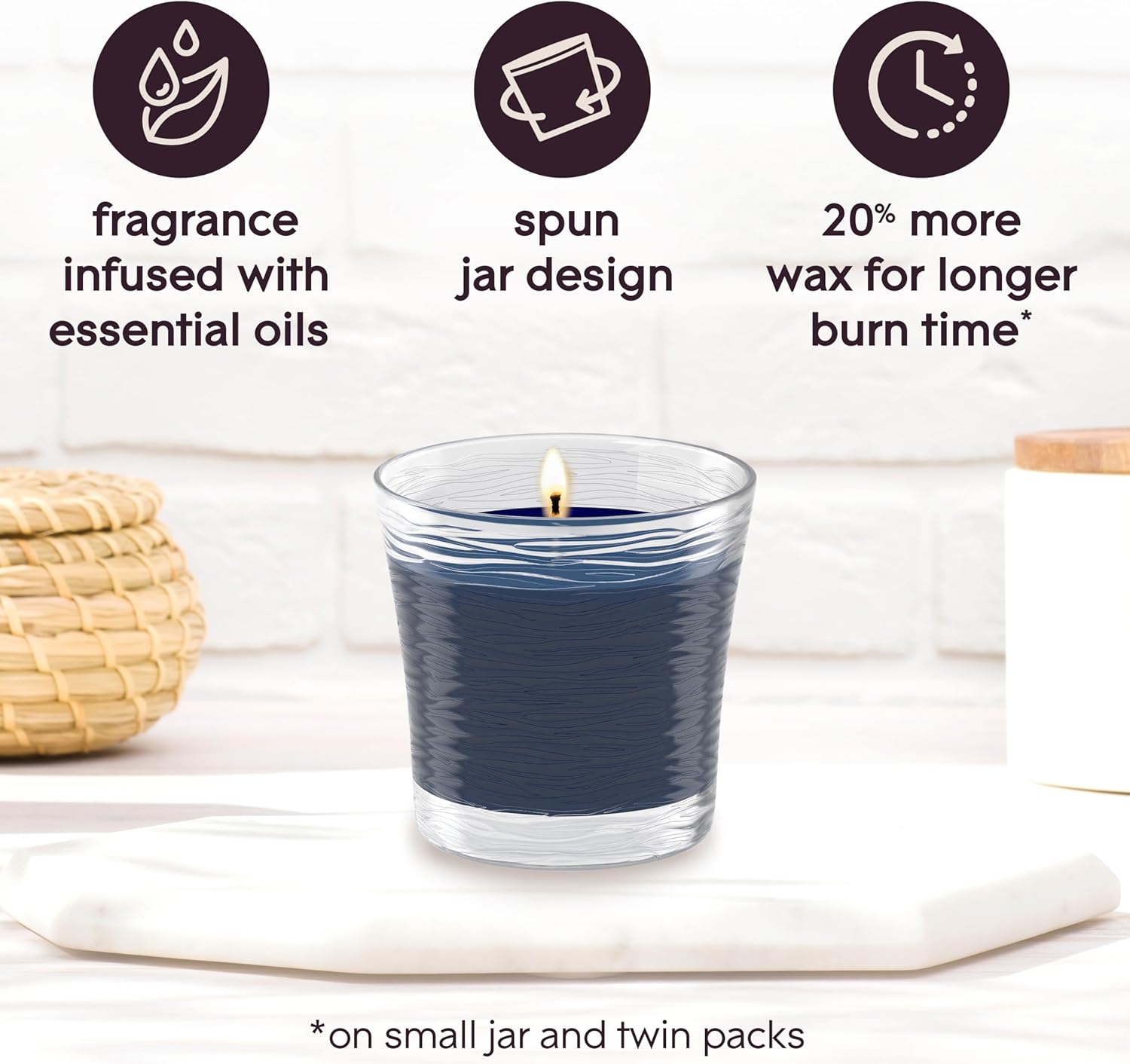 Glade 1-Wick Scented Candle Jar - Smooth Bourbon Oak