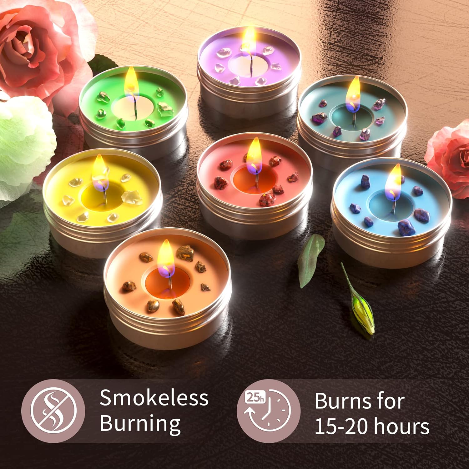 Chakra Candles Set of 7 for Meditation and Healing