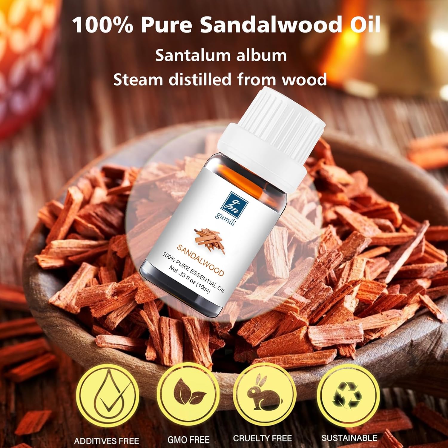 Sandalwood Essential Oil - 10mL for Diffuser and Skincare