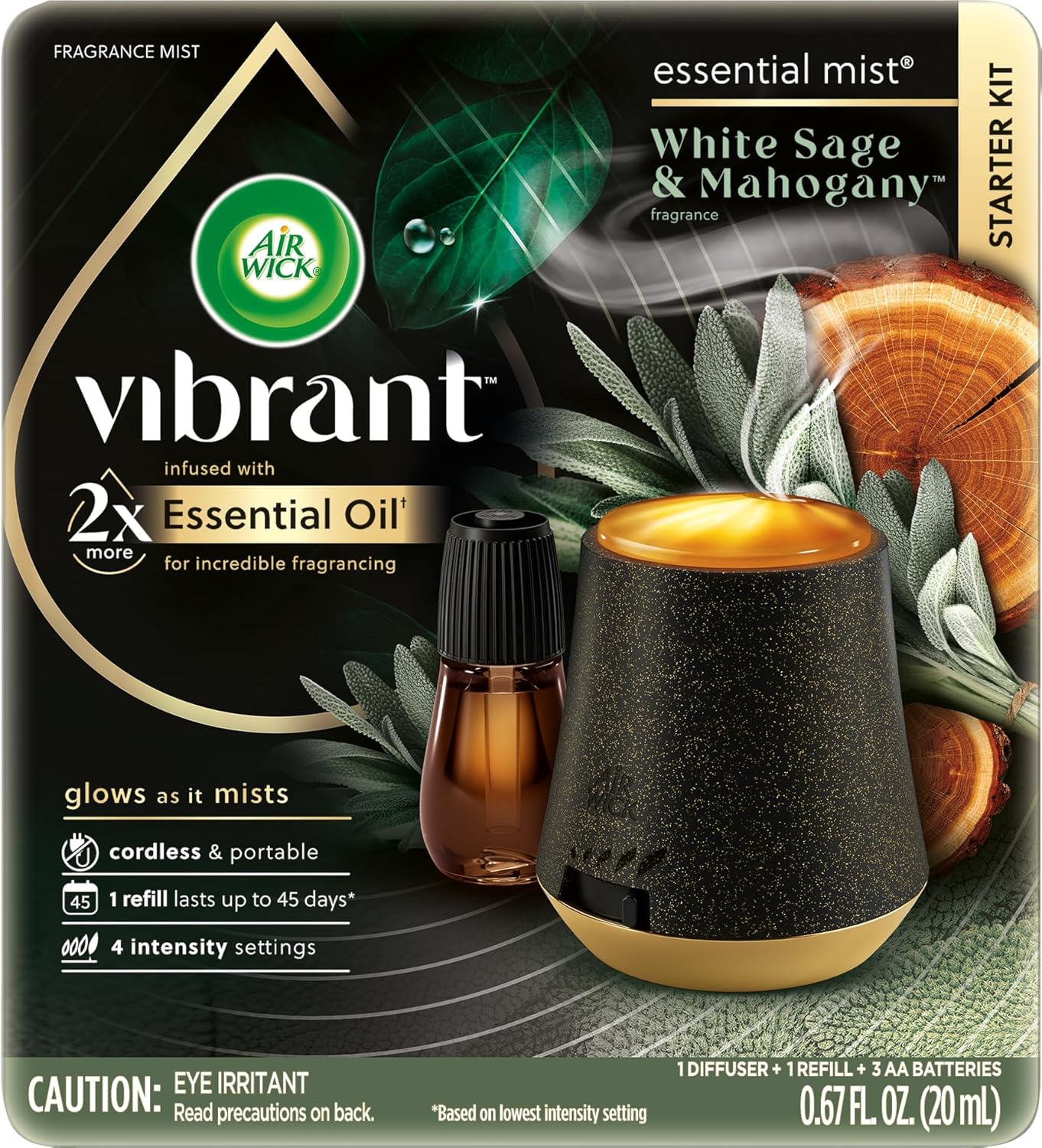 AIR WICK Essential Mist Starter Kit White Sage Mahogany