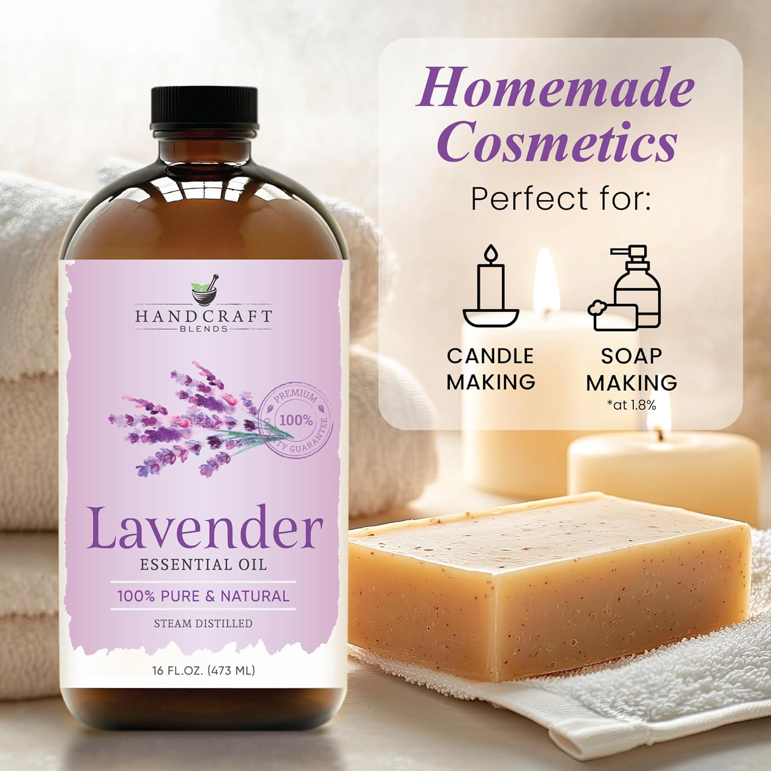 Handcraft Blends Lavender Essential Oil - 16 Fl Oz