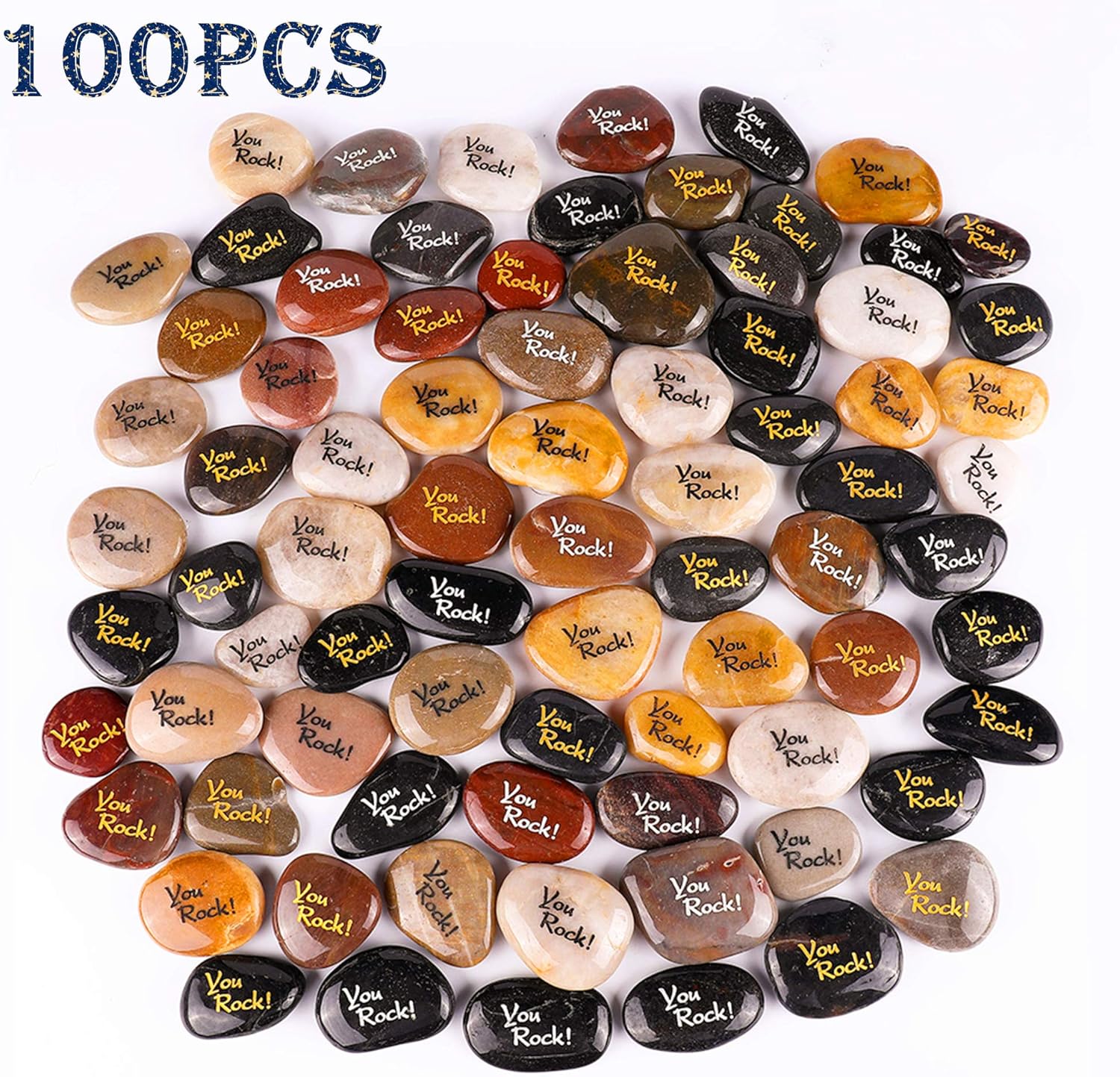 ROCKIMPACT 100PCS You Rock Engraved Rocks