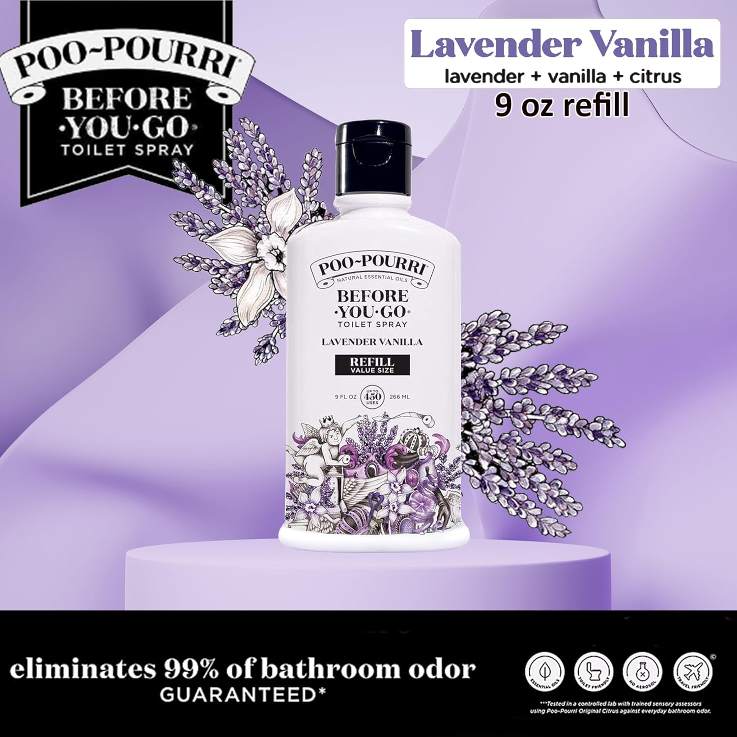 Poo-Pourri Lavender Vanilla Toilet Spray 9 Fl Oz