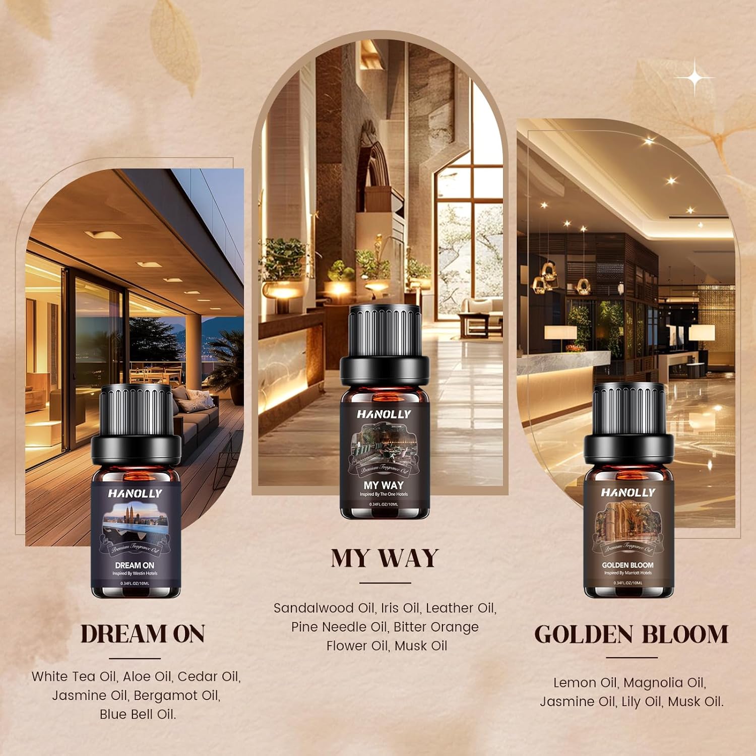 Hotel Diffuser Oils Gift Set - 6x10ML Luxury Essential Oil Collection