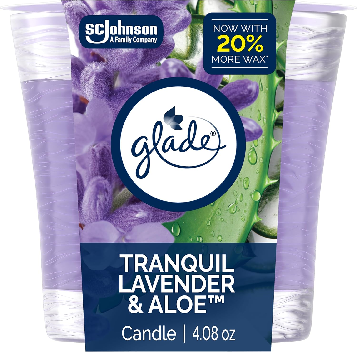 Glade 1-Wick Scented Candle Jar Tranquil Lavender Aloe