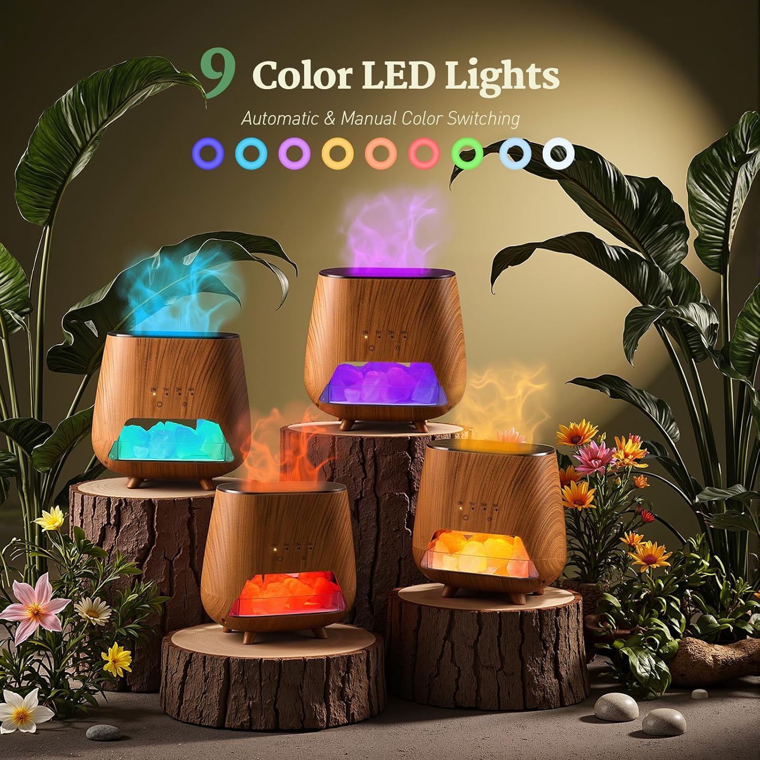 Essential Oil Diffuser with Himalayan Salt and LED Light