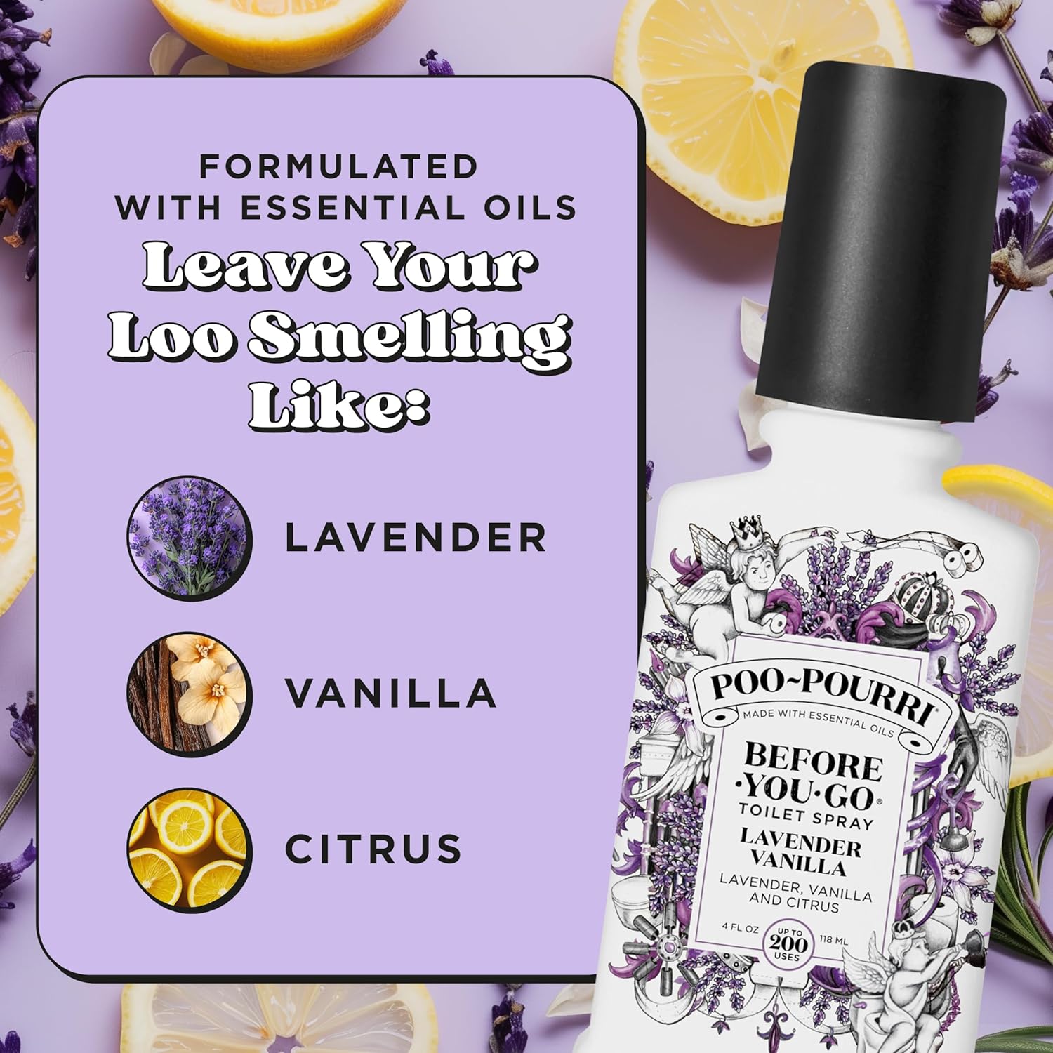 Poo-Pourri Before-You-Go Toilet Spray Lavender Vanilla 4 Fl Oz