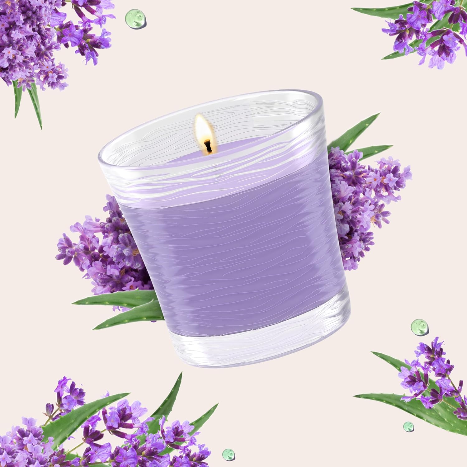 Glade 1-Wick Scented Candle Jar Tranquil Lavender Aloe