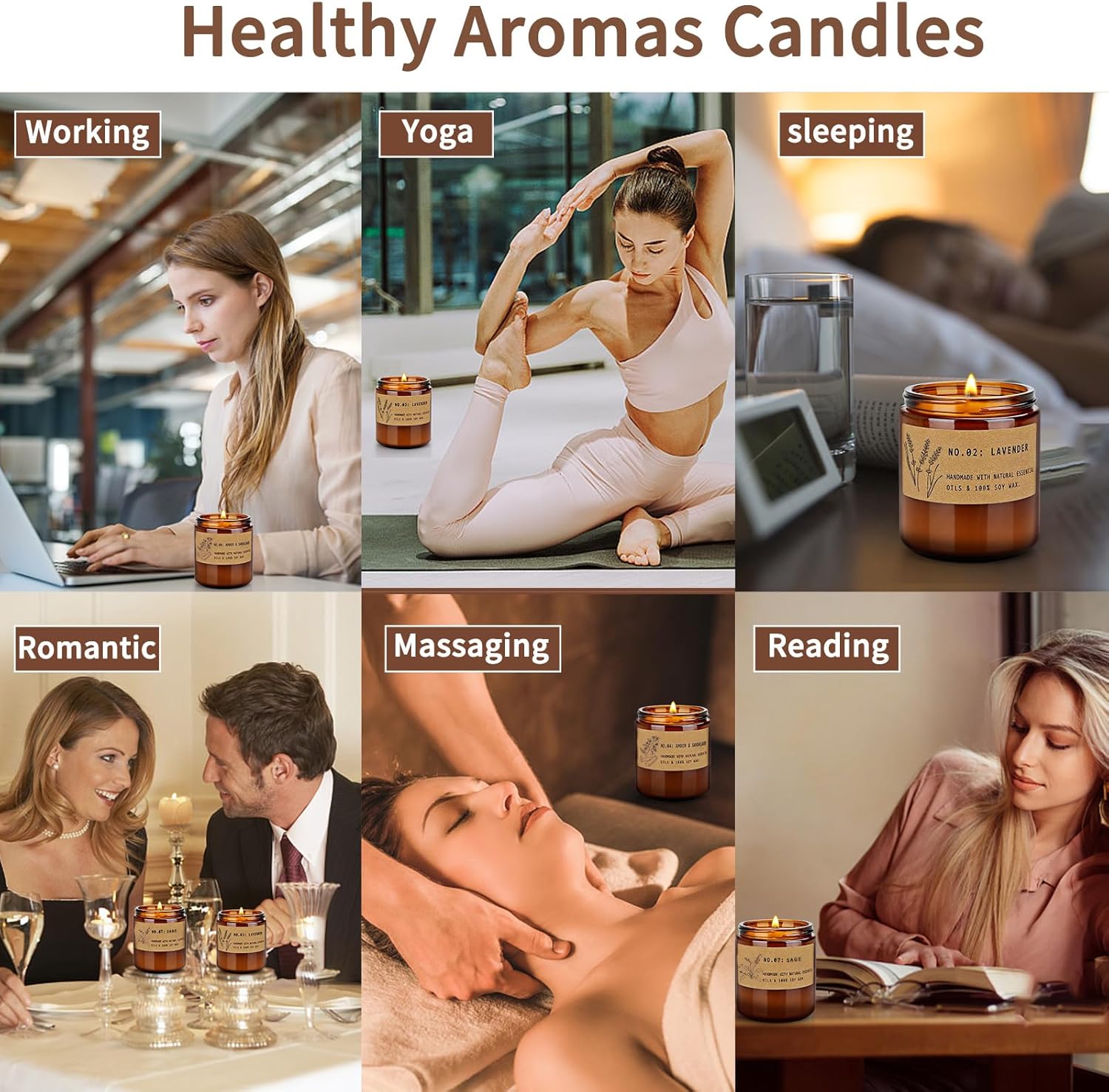 YINUO LIGHT Aromatherapy Candles Set for Stress Relief and Relaxation