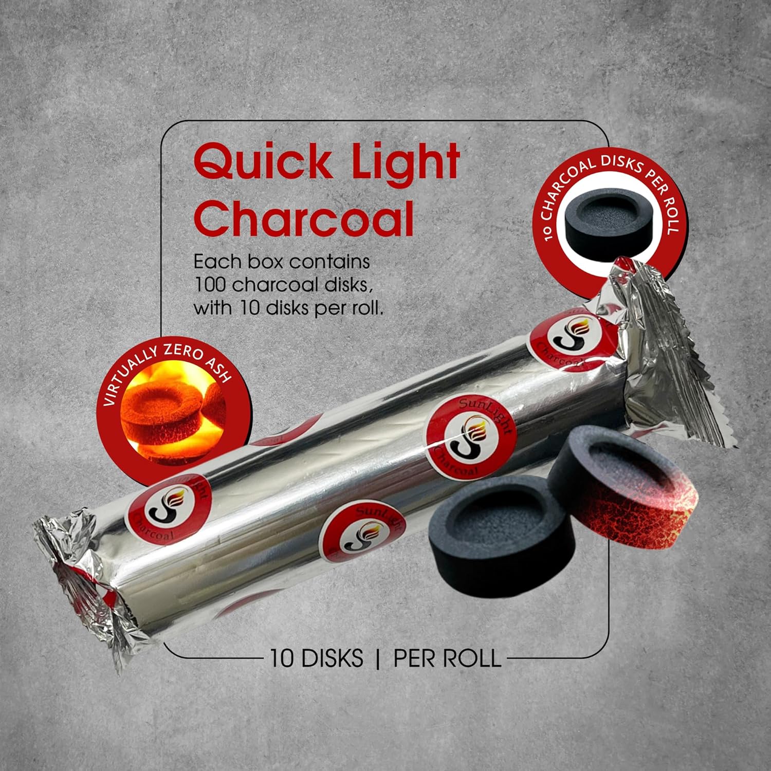 Sunlight Charcoal Tablets for Quick Light Incense