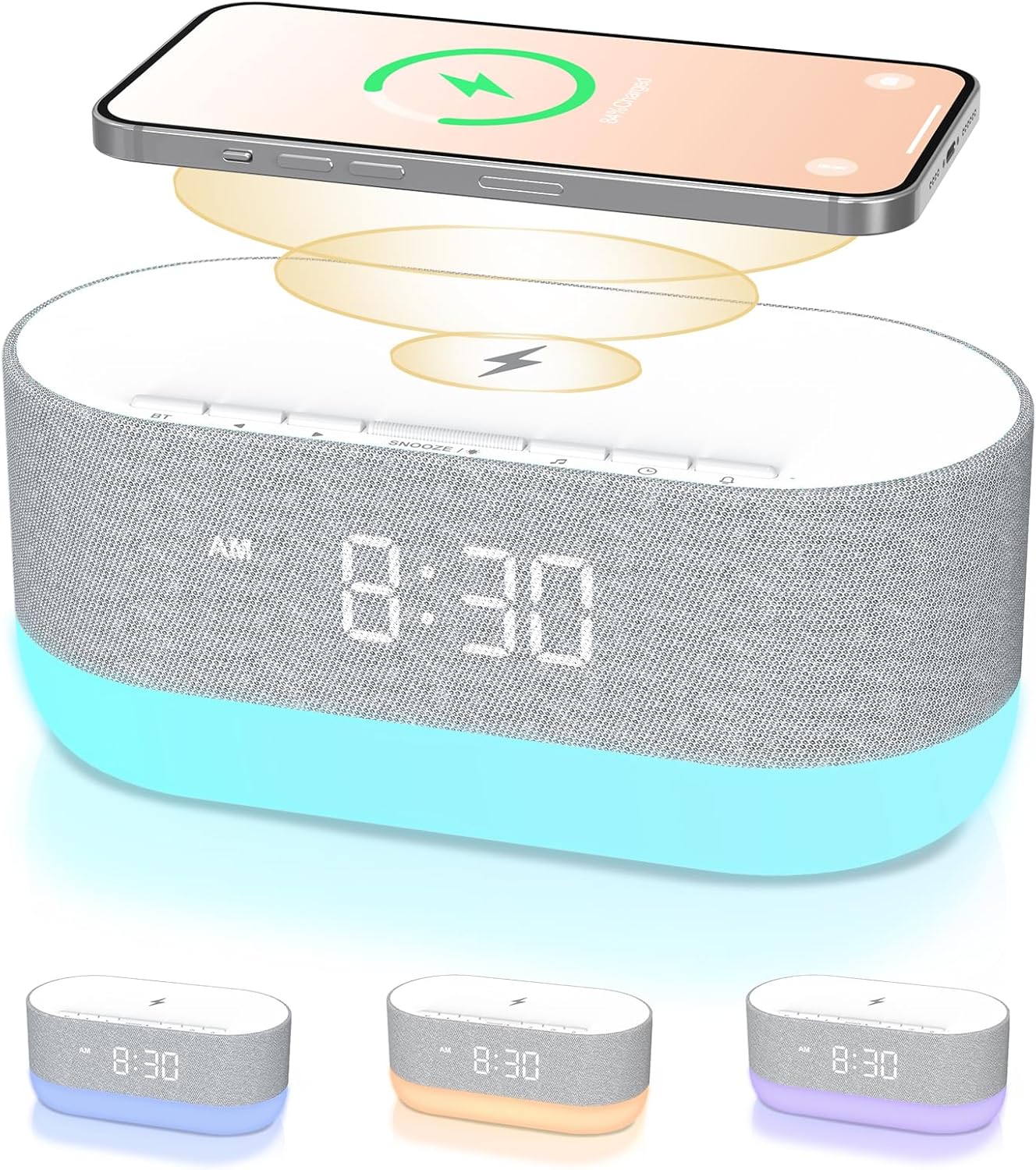 HOUSBAY 3 in 1 Sound Machine Alarm Clock Wireless Charger