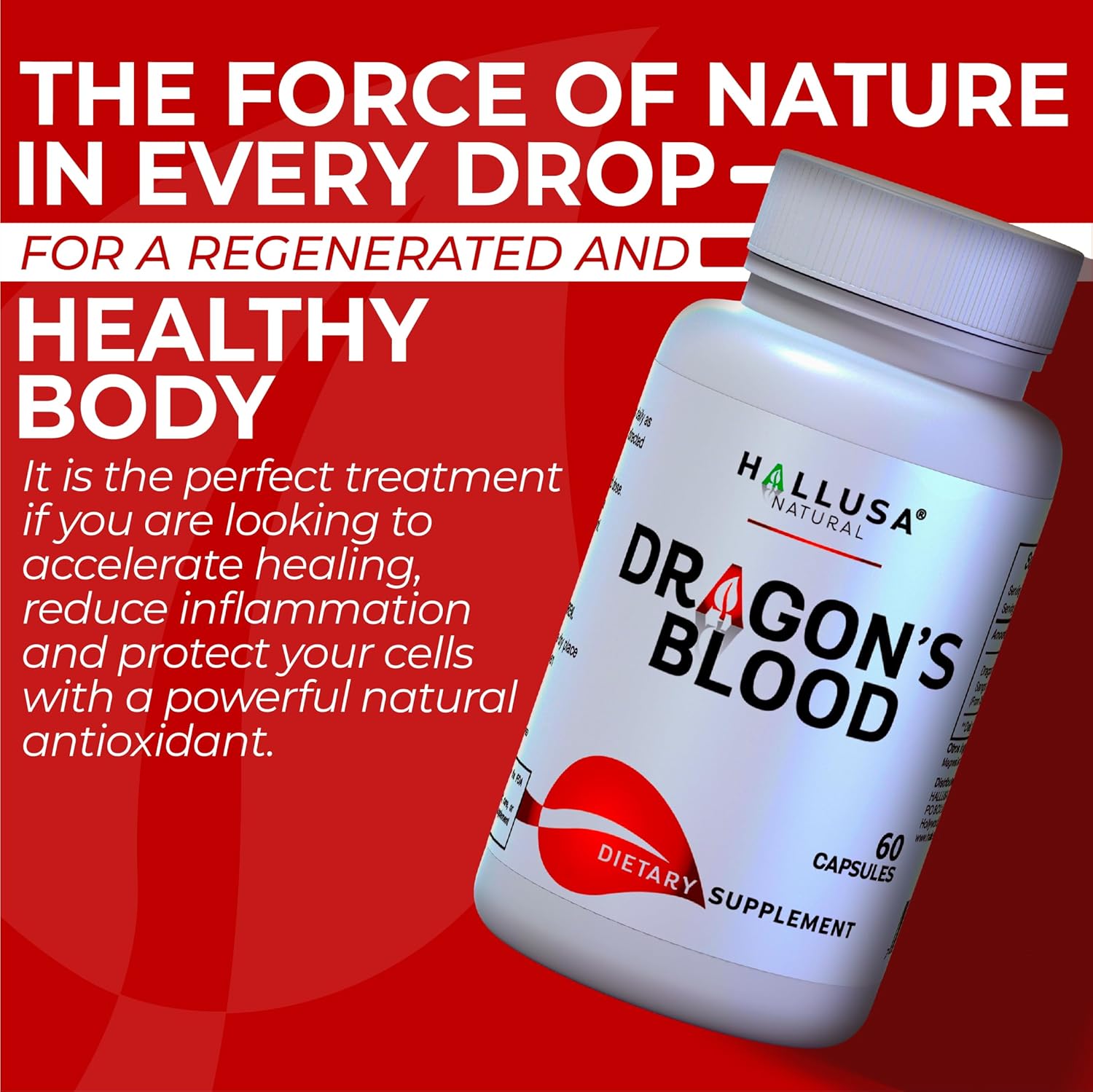 Dragons Blood Capsules 1000 Mg 60 Count for Digestion Support