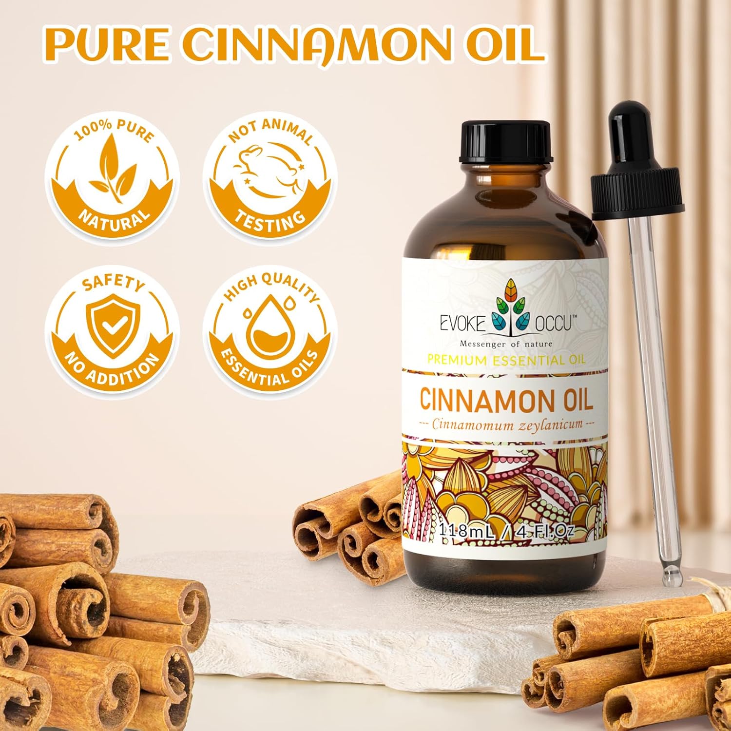 EVOKE OCCU Cinnamon Essential Oil - 4 FL Oz