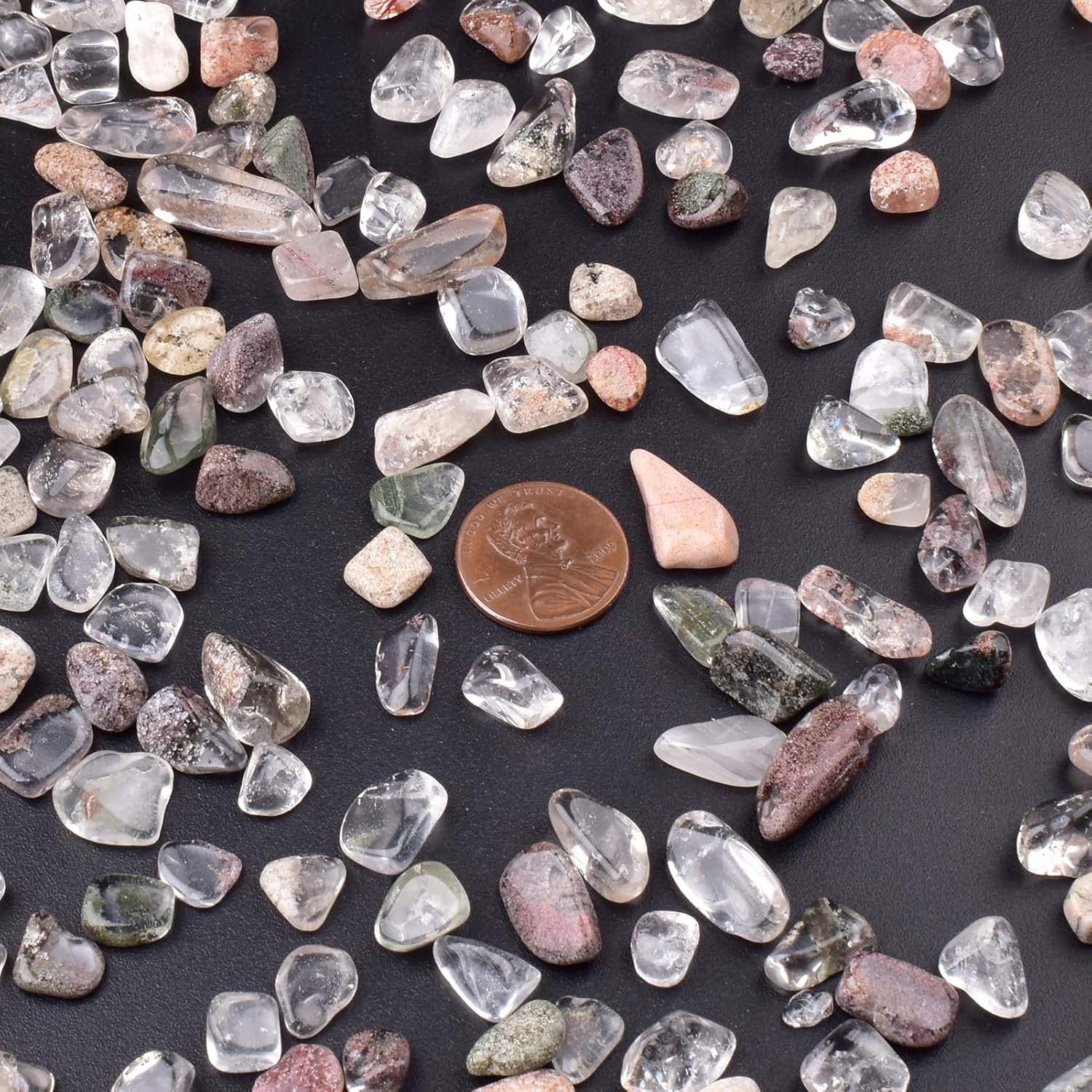 Polished Green Phantom Quartz Crystal Chips 200 Pcs