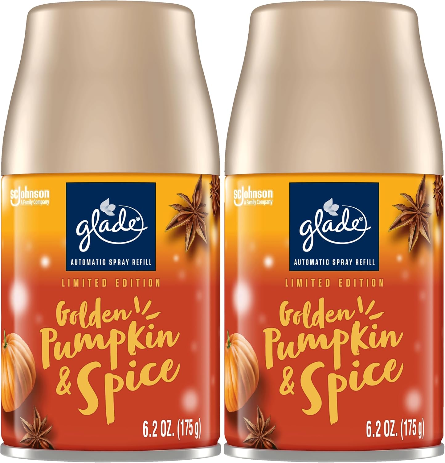 Glade Automatic Spray Refill Golden Pumpkin Spice 62 Oz 2 Count