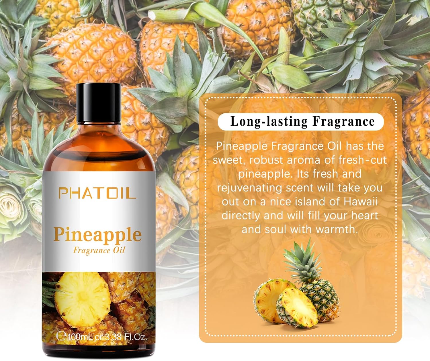 PHATOIL 338floz Pineapple Essential Oil for Aromatherapy and Diffusers