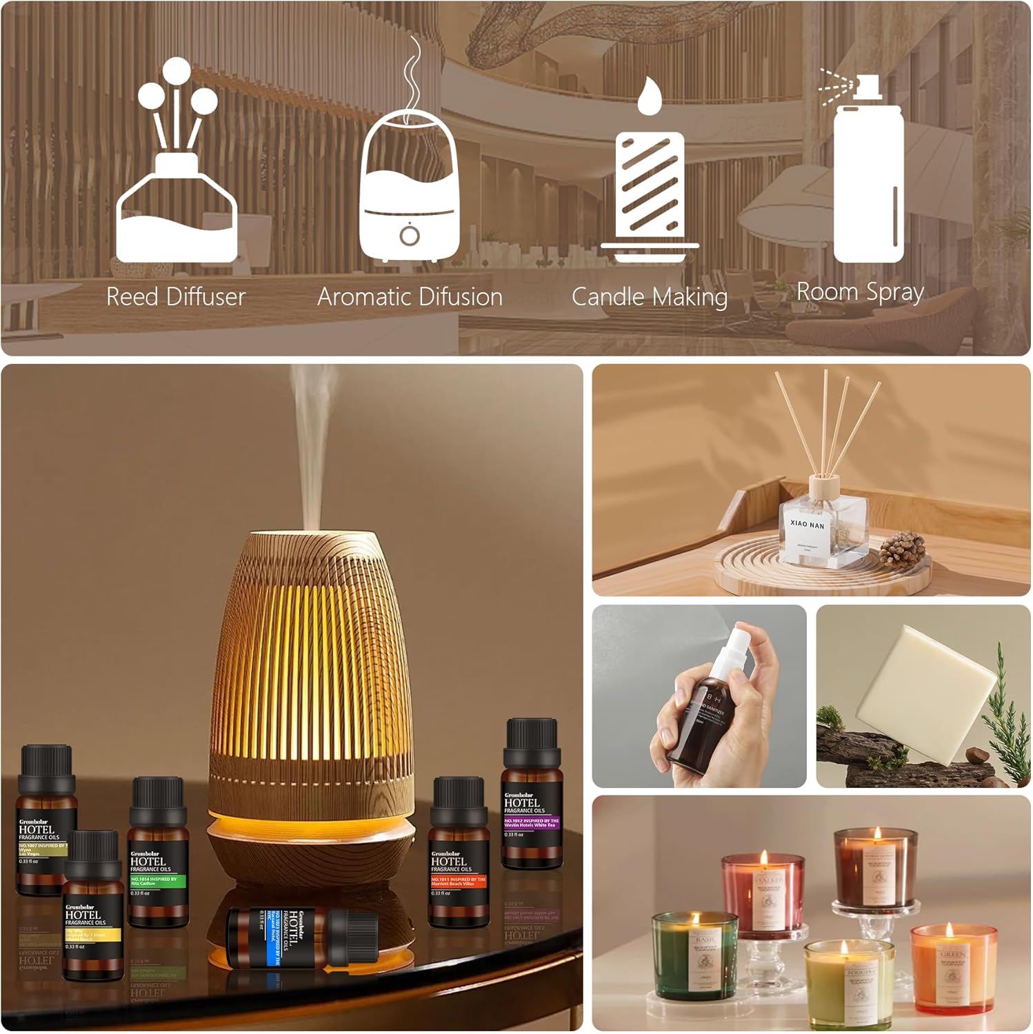 Hotel Collection Diffuser Oil Gift Set - 6Pcs Essential Oils