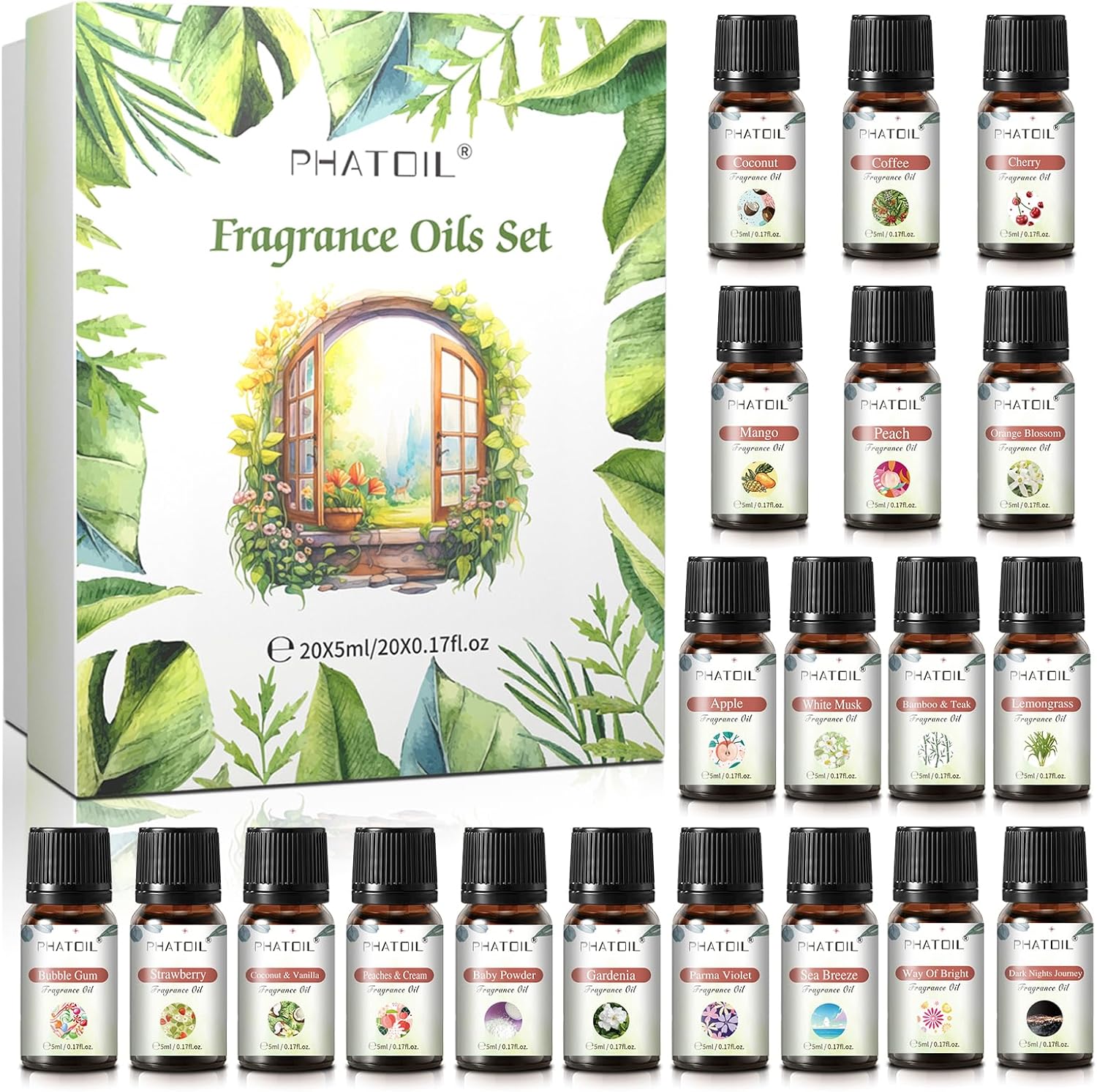 Coconut 20 Pcs Fragrance Oil Set for Diffusers and DIY