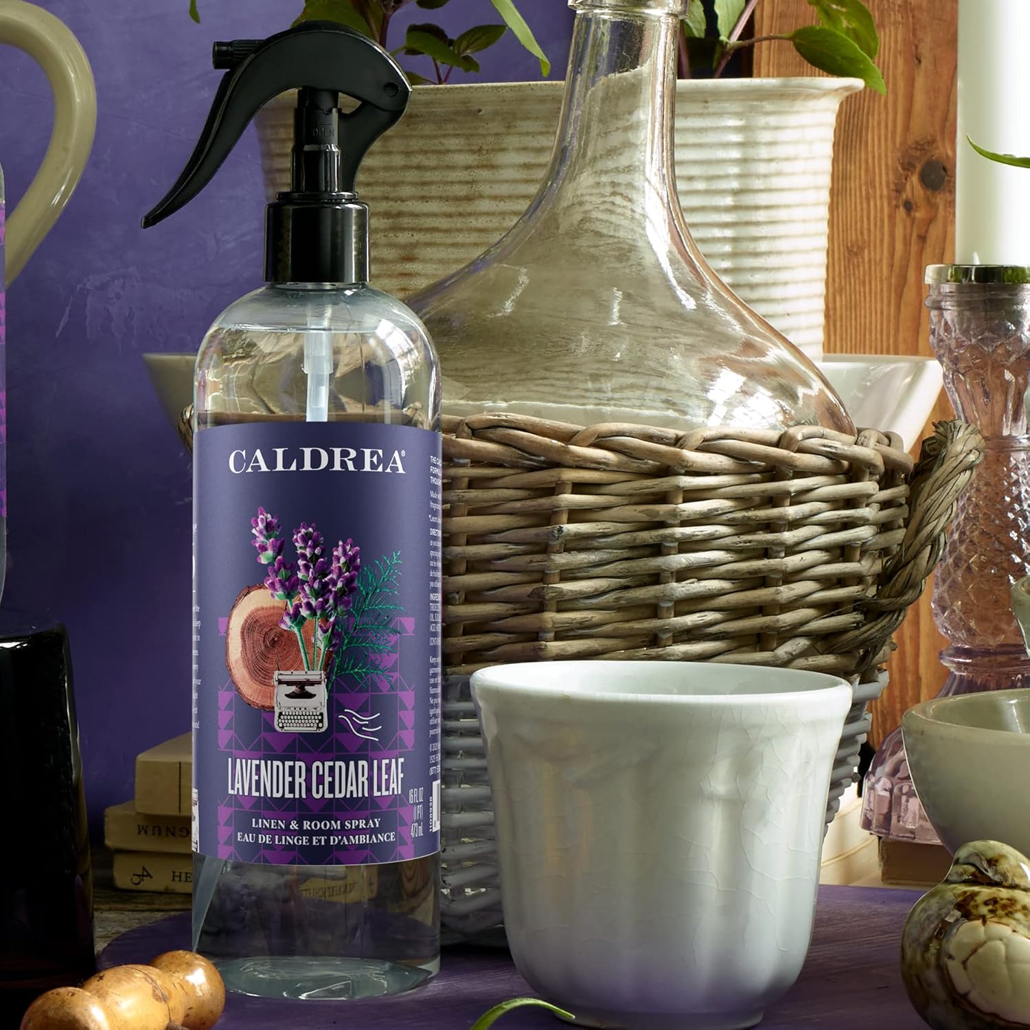 Caldrea Linen Room Spray with Lavender Cedar Leaf Scent
