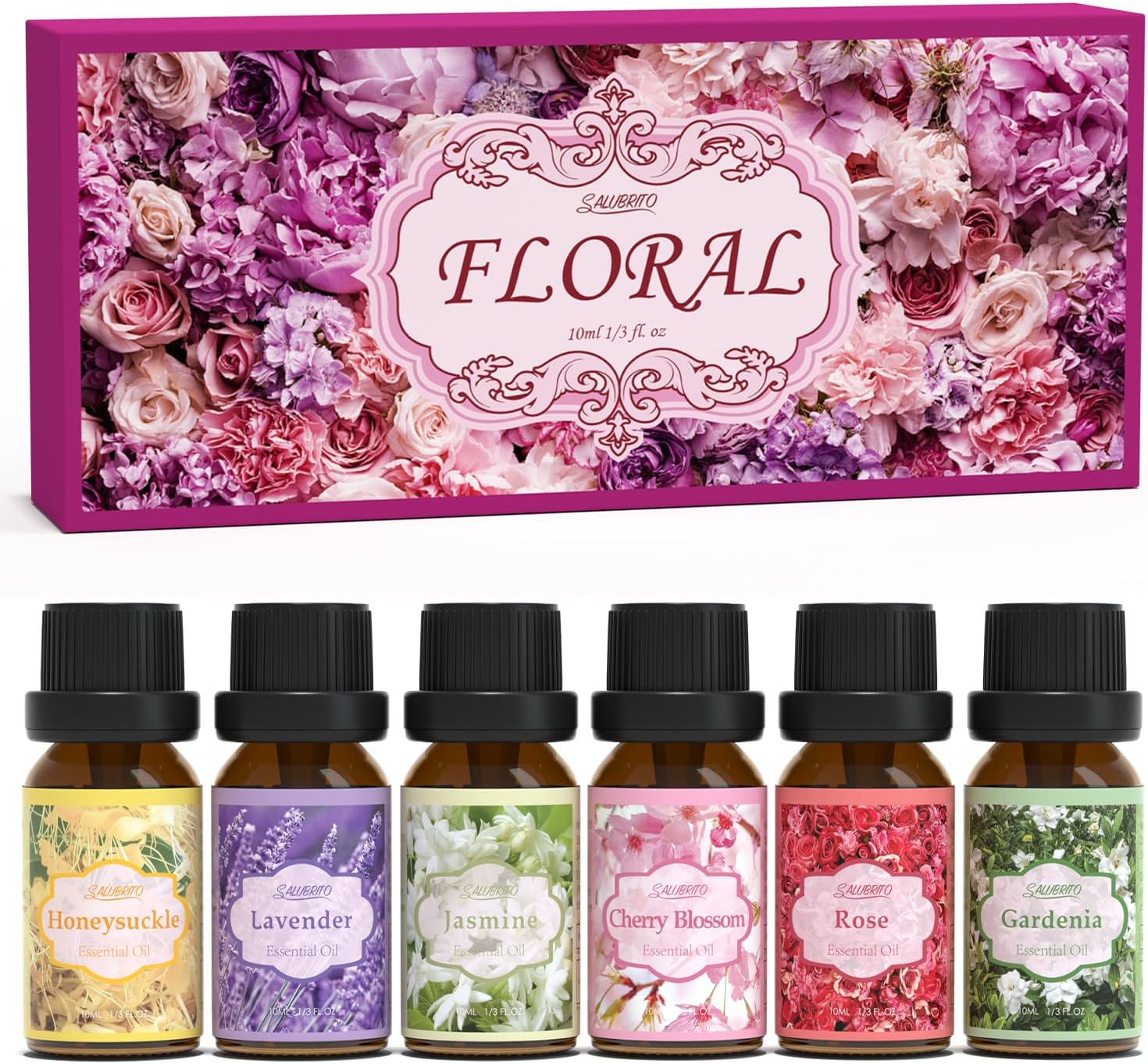 Salubrito 6 Piece Floral Essential Oil Set