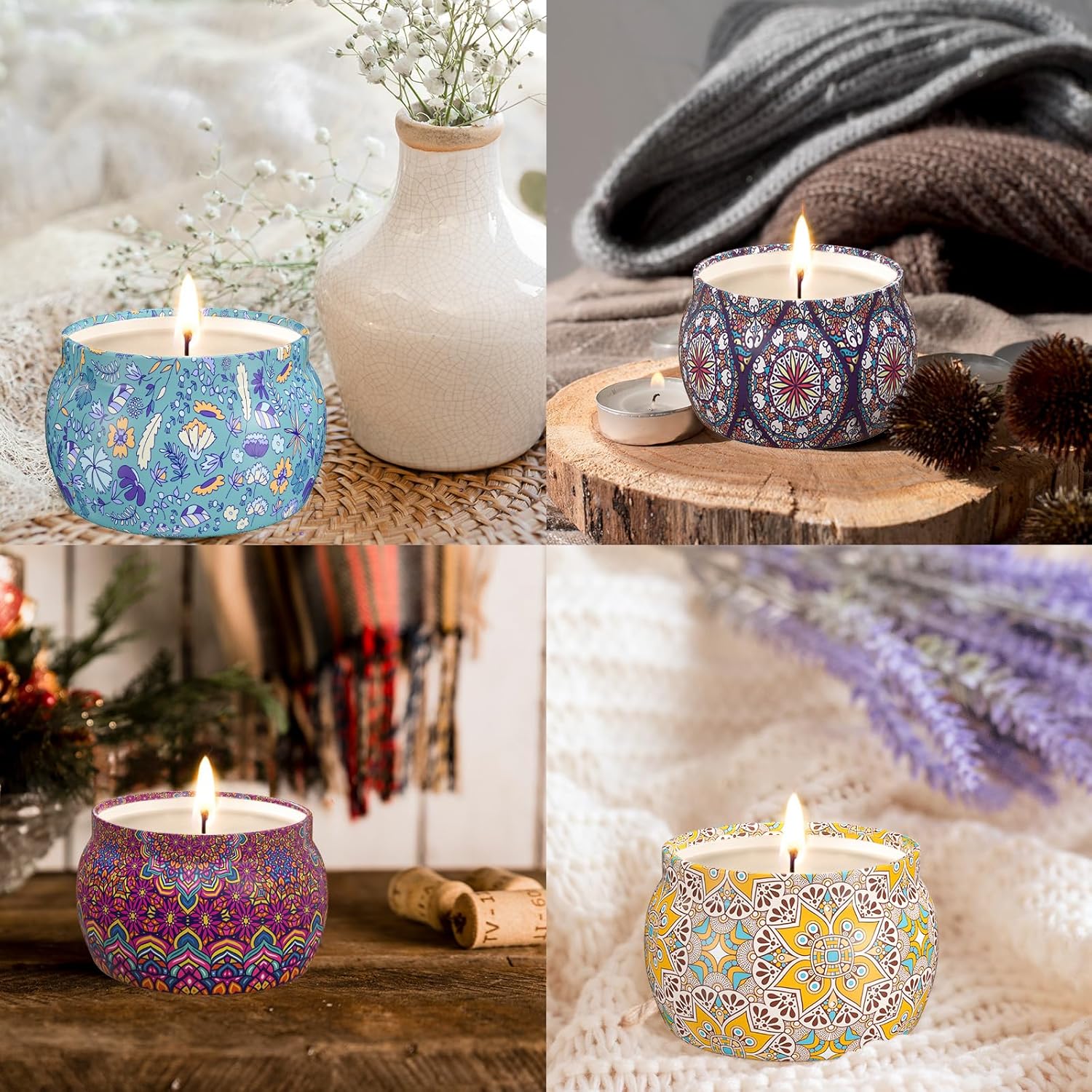 TranquilBliss Scented Candle Set 4 Pack