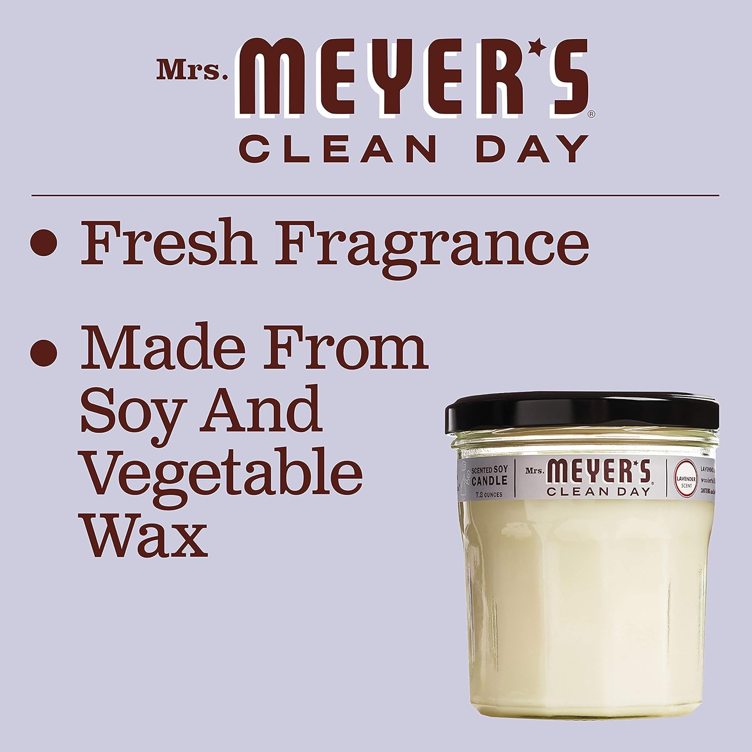 Mrs Meyers Clean Day Lavender Soy Candle Pack of 2