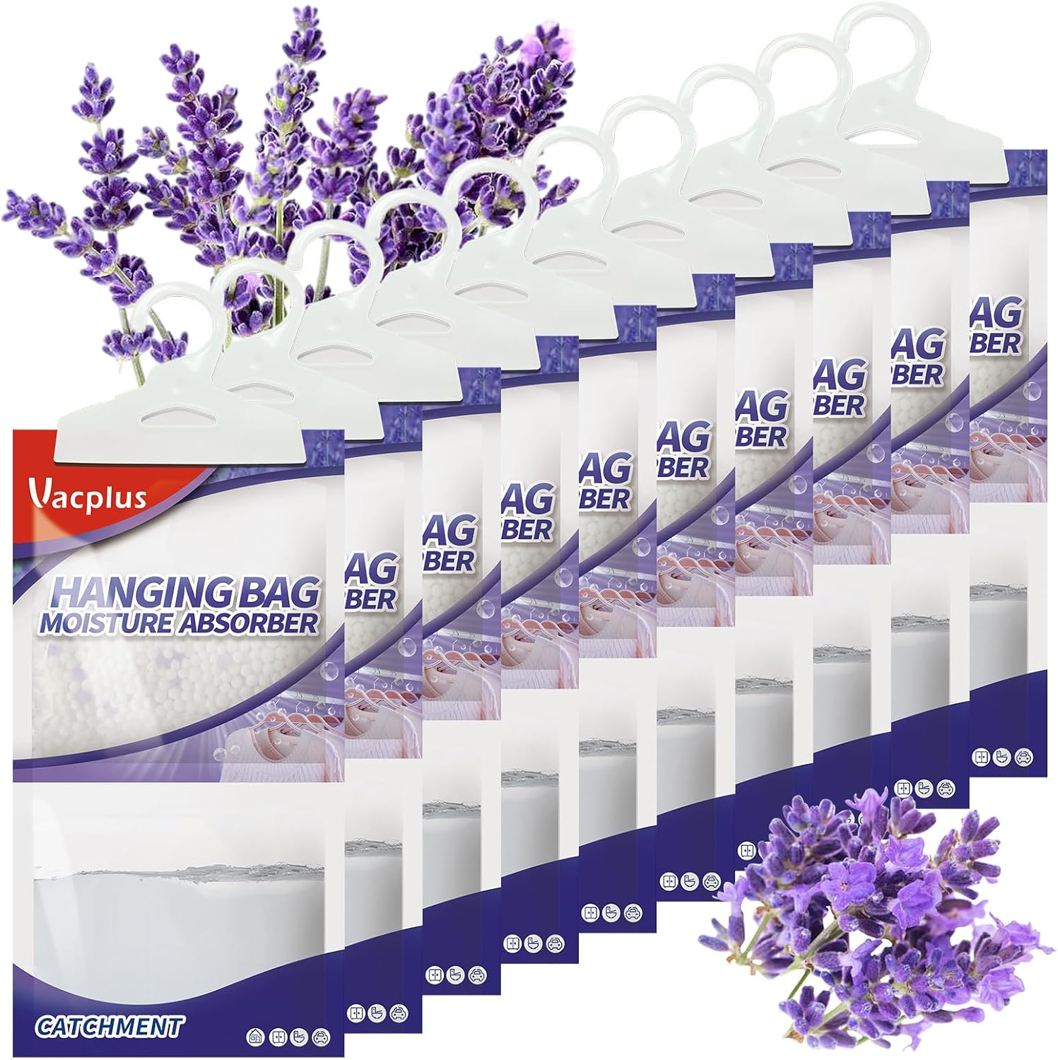Vacplus Moisture Absorbers 10 Pack 98 Oz Lavender Scent