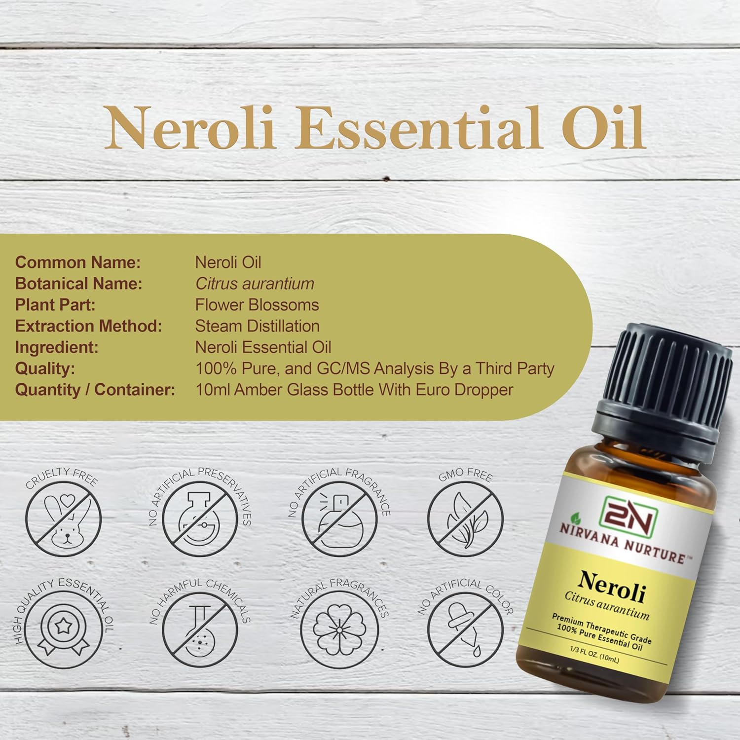 Nirvana Nurture Neroli Essential Oil 100 Pure Therapeutic Grade