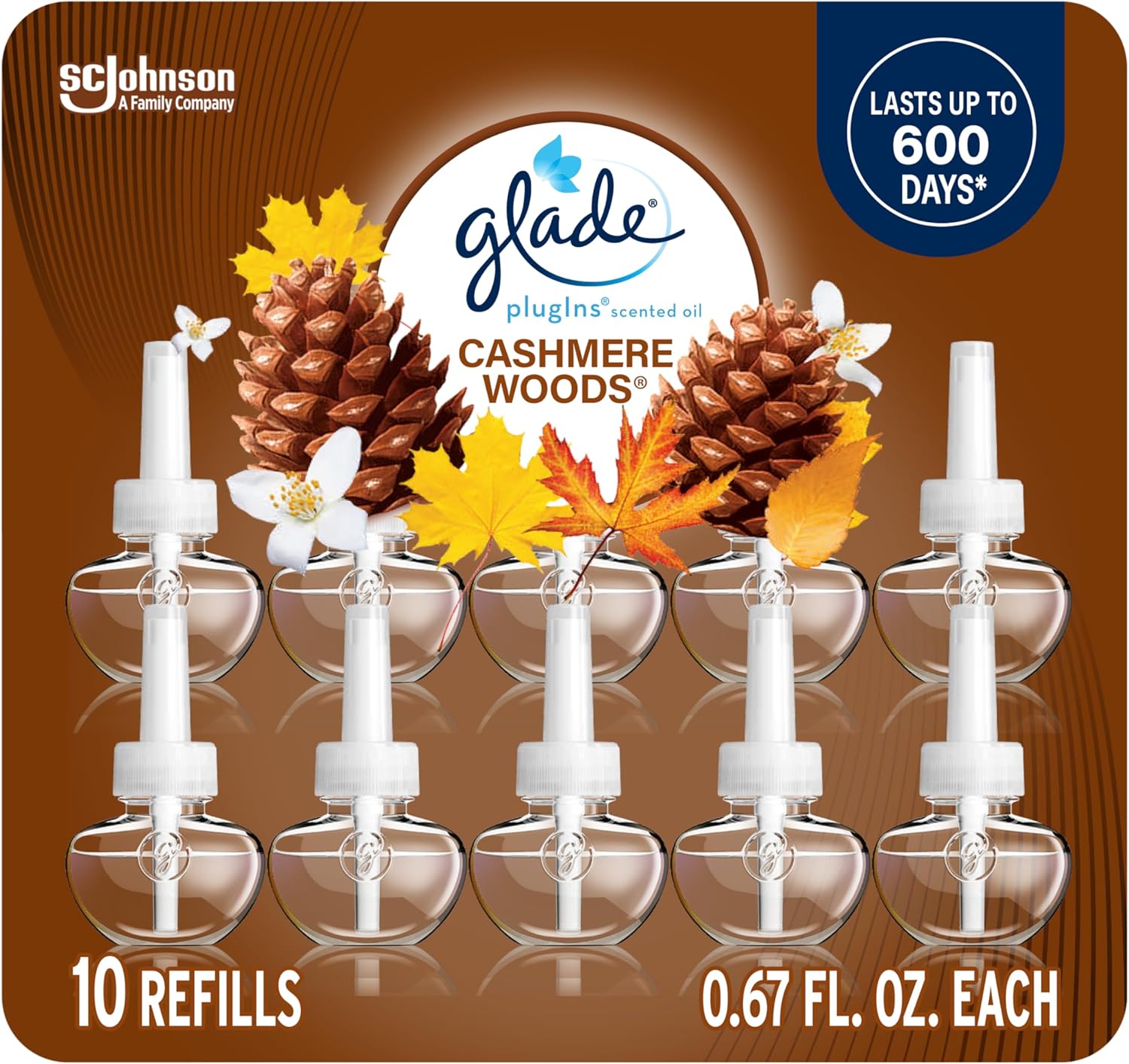 Glade PlugIns Refills Cashmere Woods 67 Fl Oz 10 Count