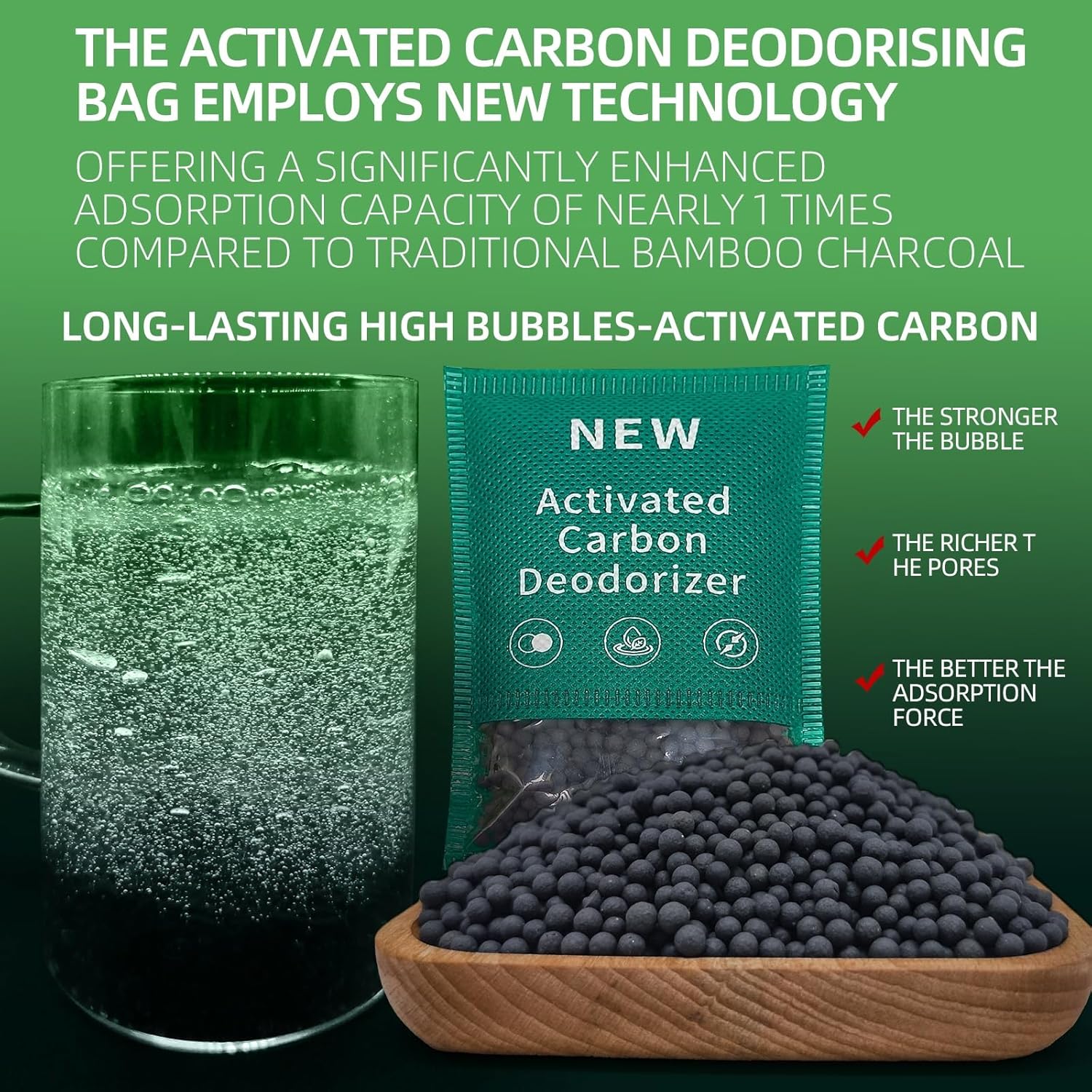 6 Pack Activated Charcoal Deodorizers for Home Car and Pet