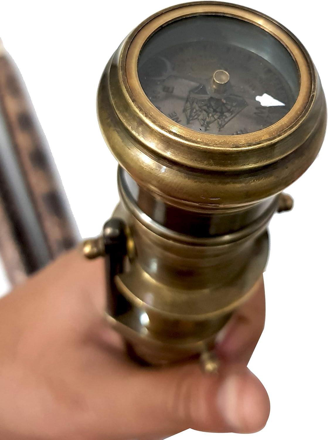 Antique Compass Telescope Walking Stick Cane