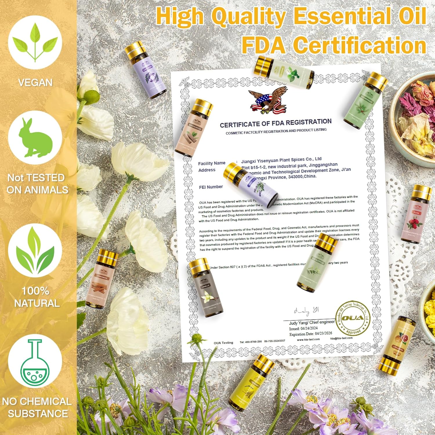 Pure Essential Oils Set 20 Scents for Diffusers and DIY
