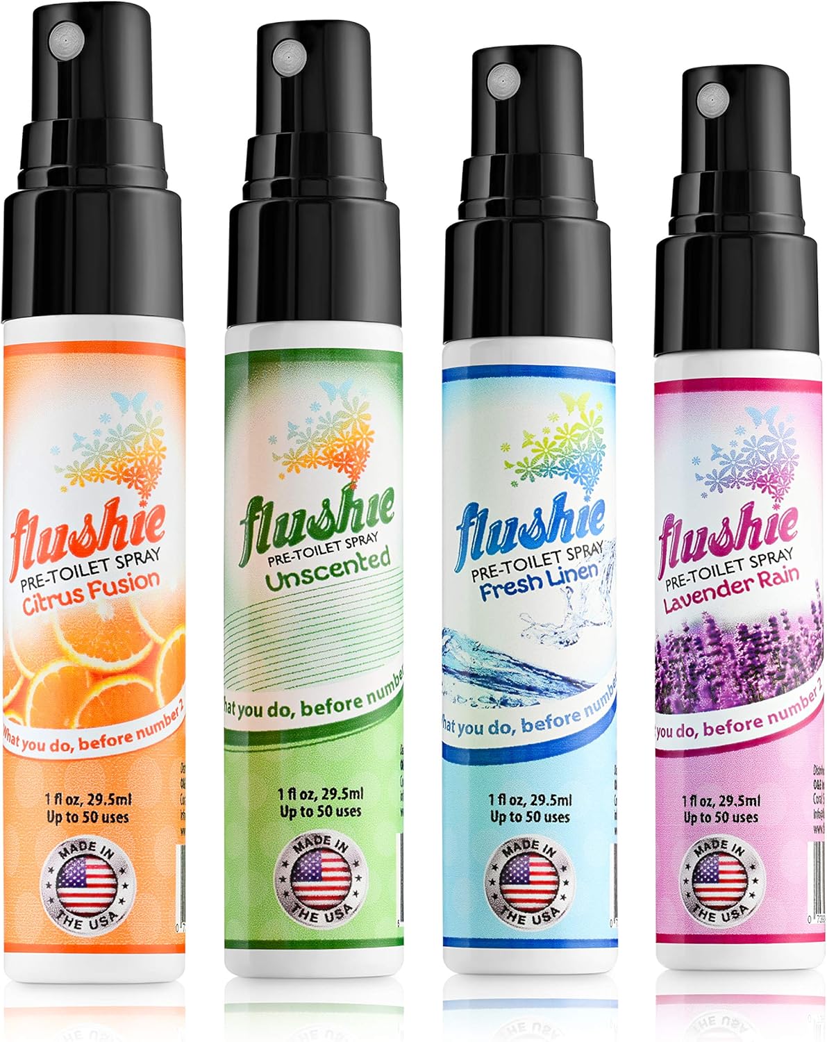 Flushie Pre-Toilet Spray for Bathroom Odor Elimination