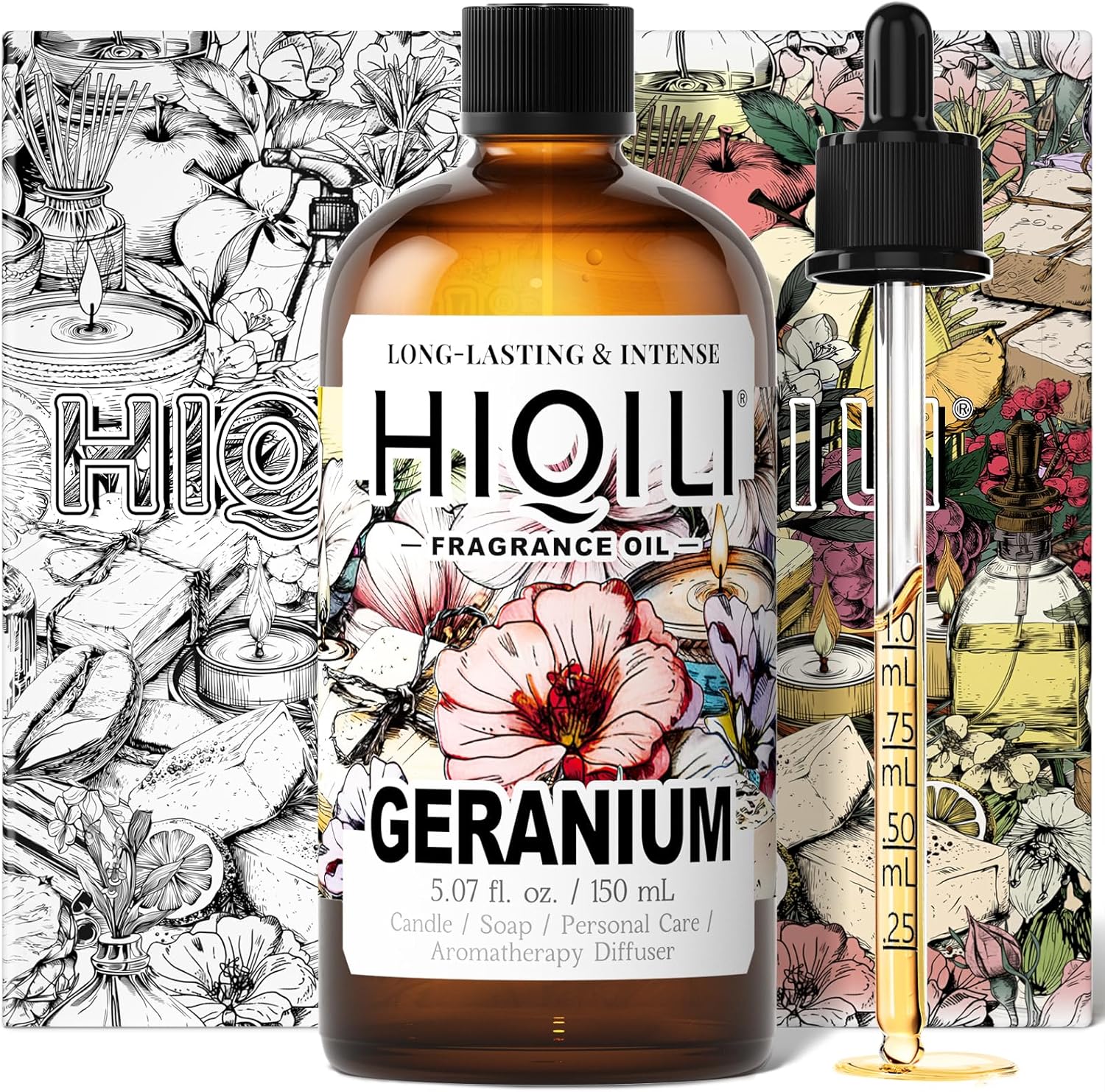 HIQILI Geranium Essential Oil 507 Fl Oz