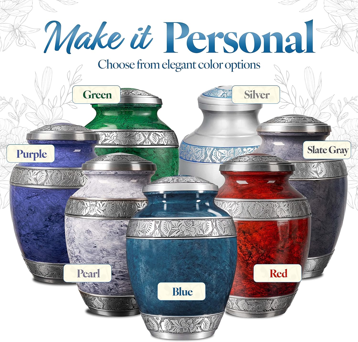 GSM Brands Cremation Urn with Blue Design