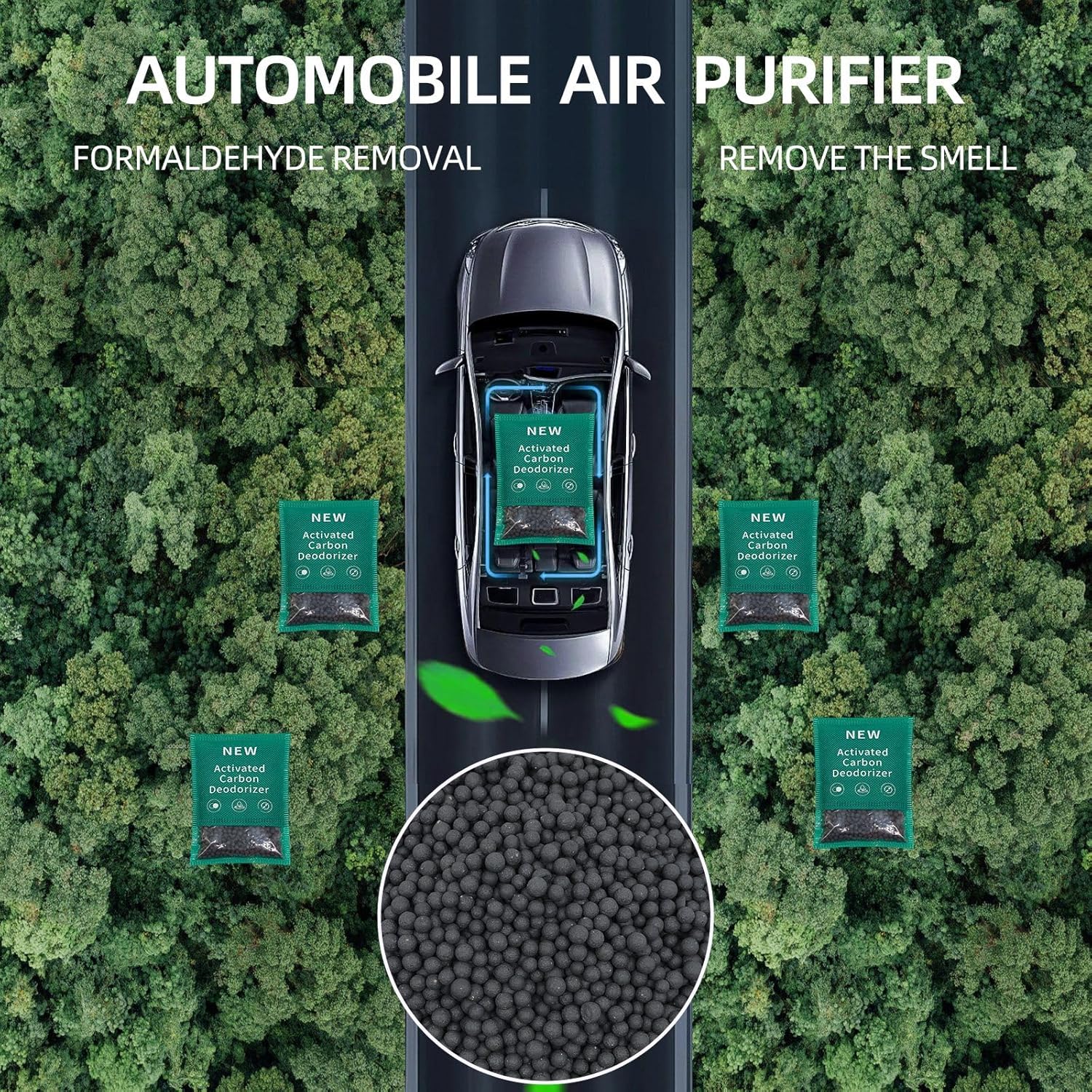 6 Pack Activated Charcoal Deodorizers for Home Car and Pet