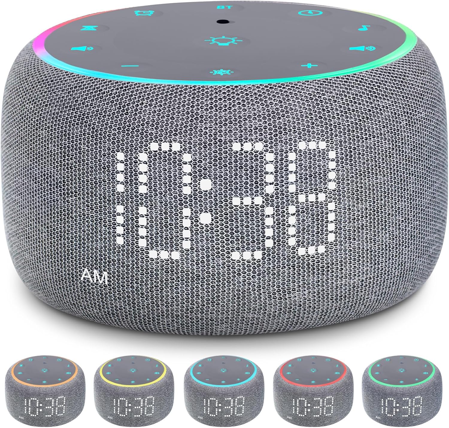 Mojikoo White Noise Alarm Clock with 5W Speaker and Night Lights
